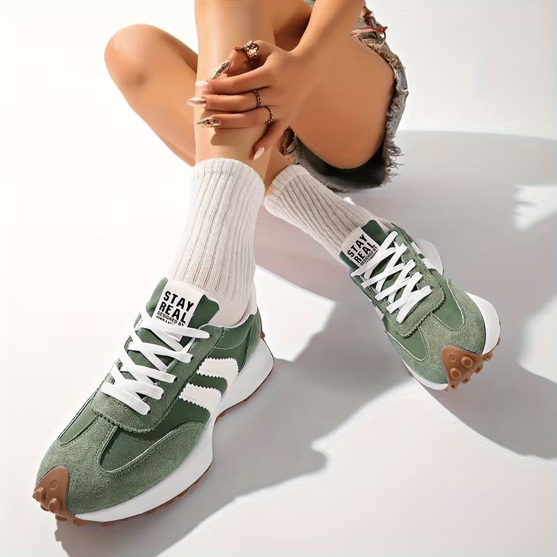 Riley - Women's Retro Chunky Sole Low-Top Trainers