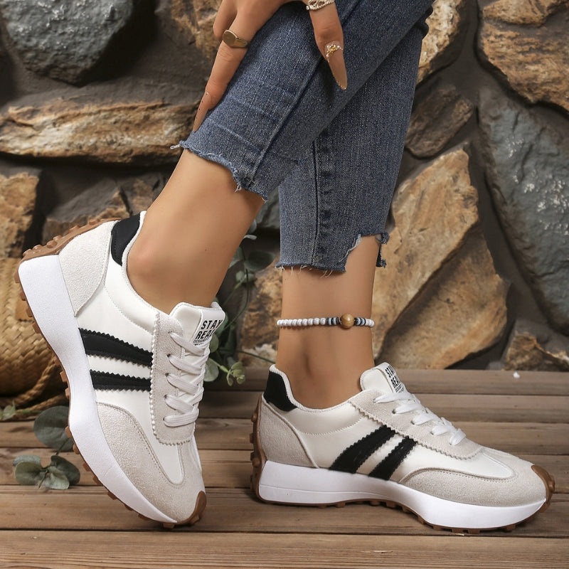 Riley - Women's Retro Chunky Sole Low-Top Trainers