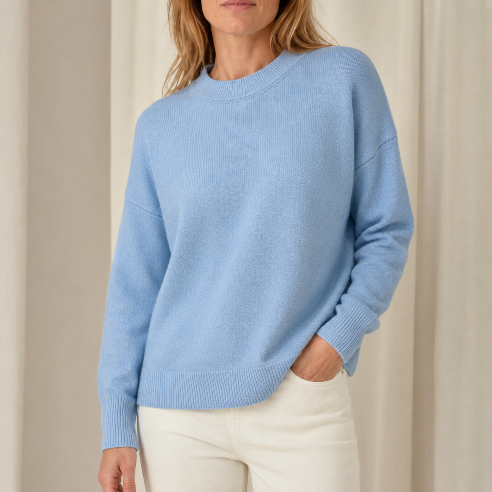 Olivia - Women's Oversized Crewneck Knit Jumper