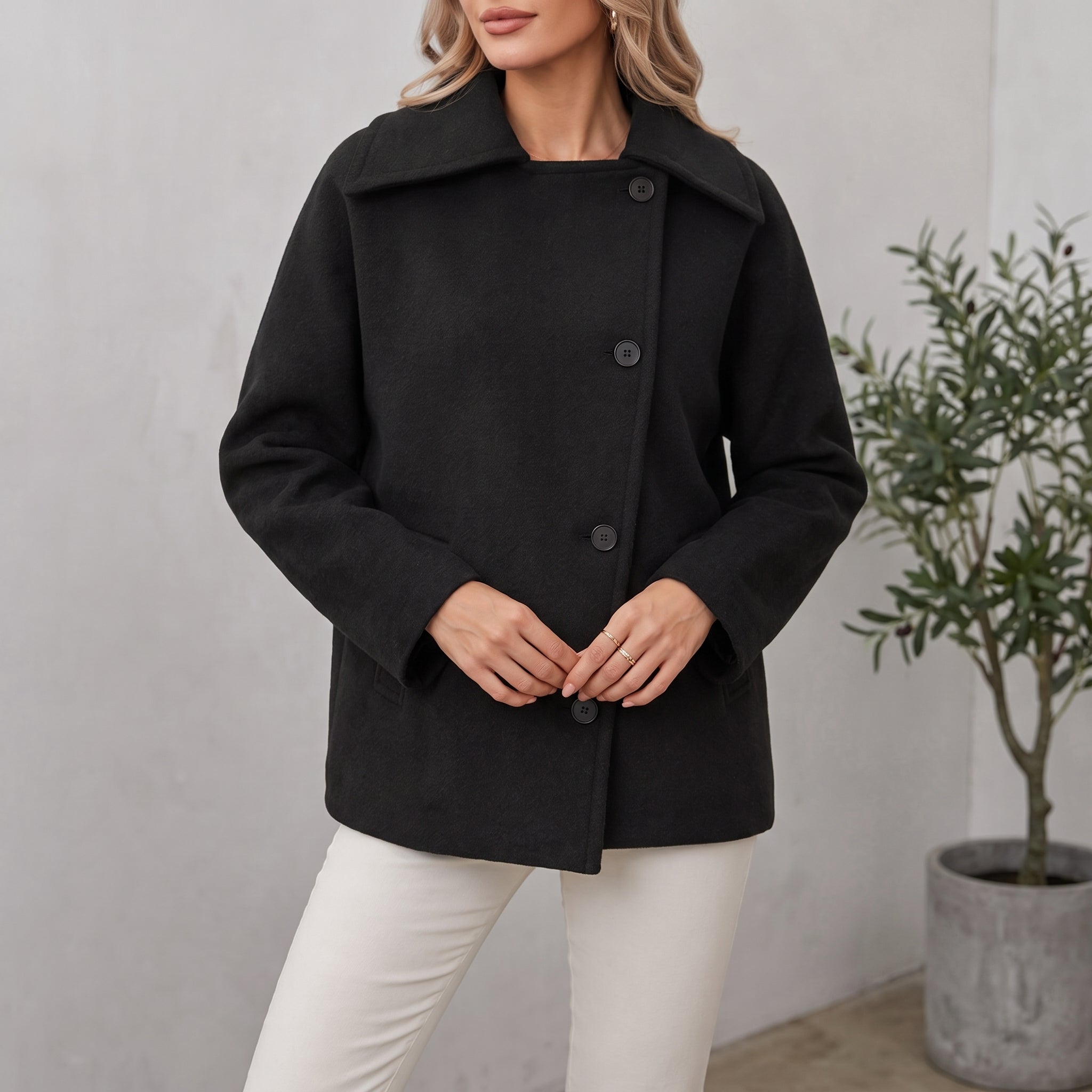 Sophie - Women's Oversized Longline Coat with Dropped Shoulder