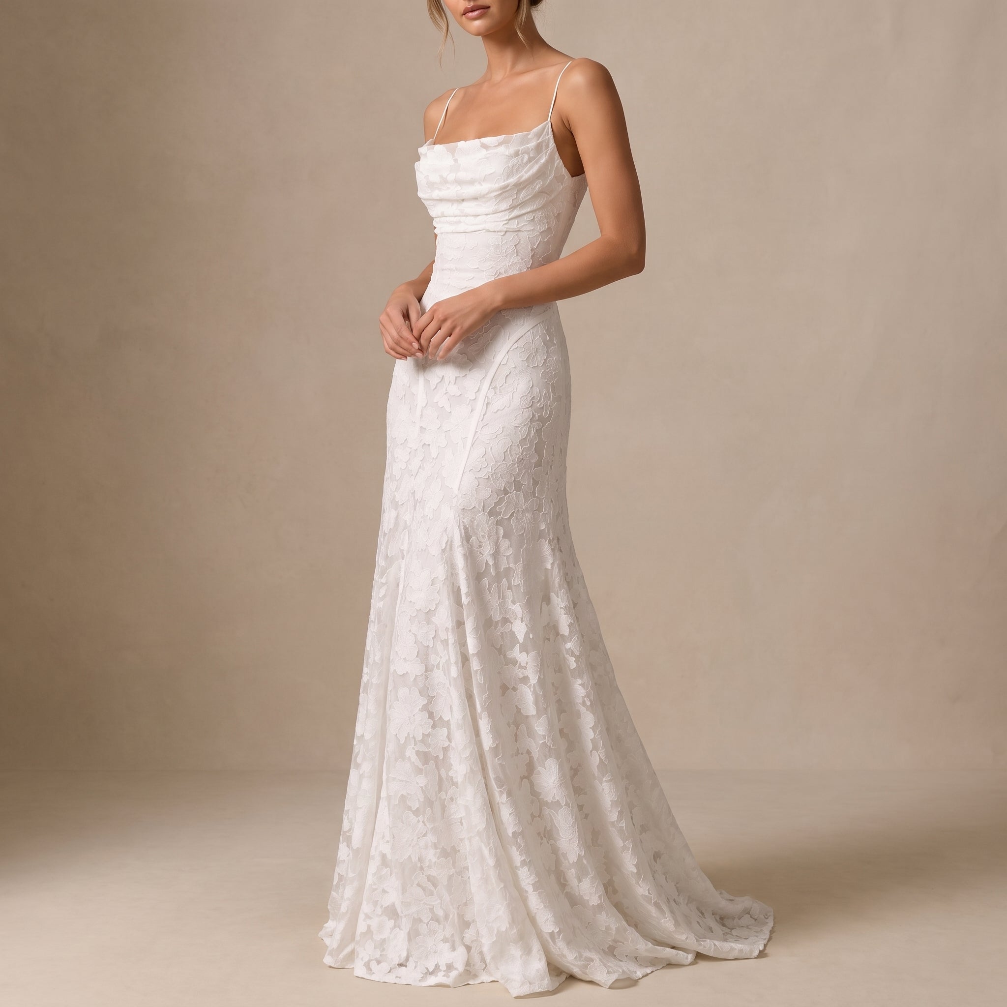 Georgia – Women's Floral Ruched Bodice Evening Maxi Dress