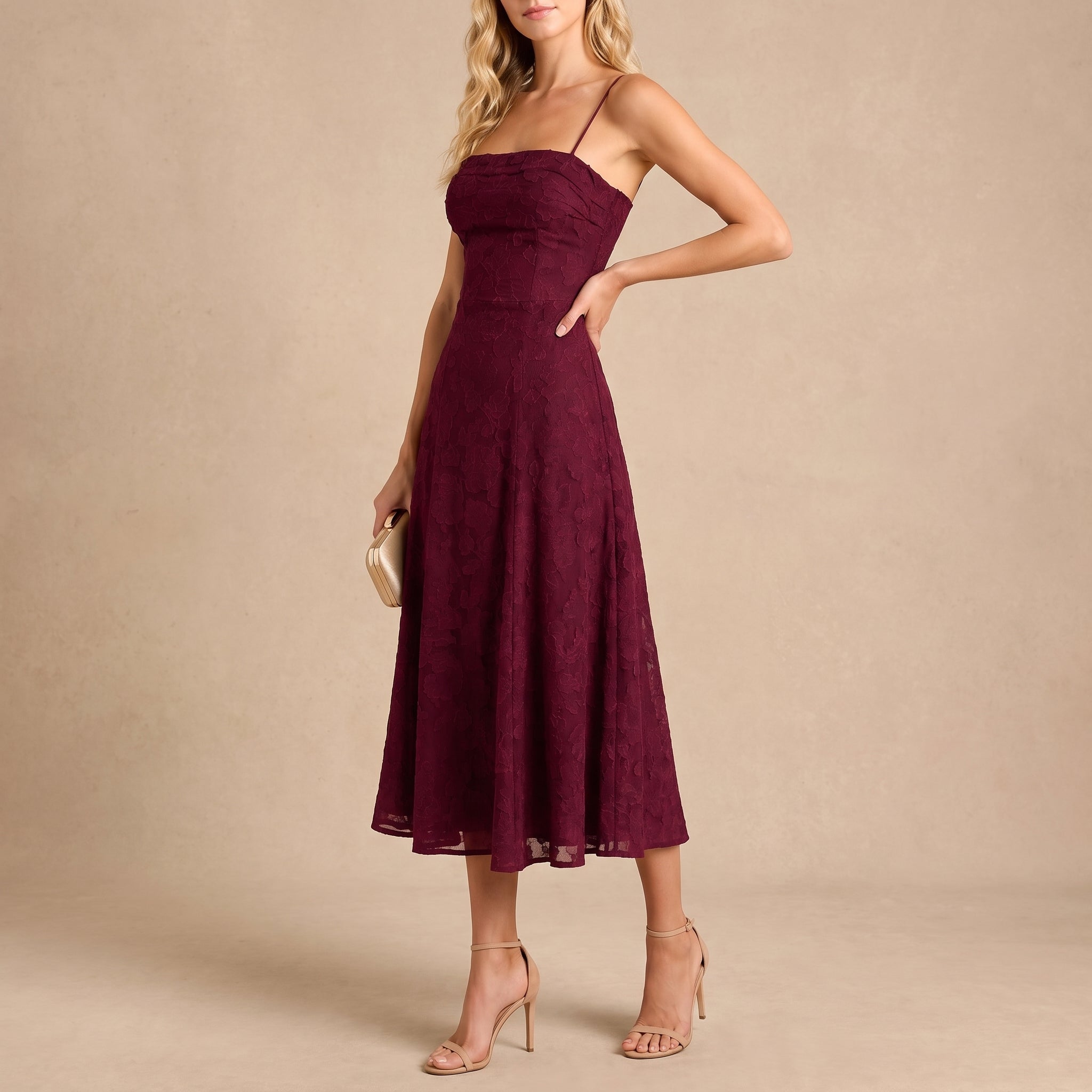 Georgia – Women's Floral Ruched Bodice Evening Maxi Dress