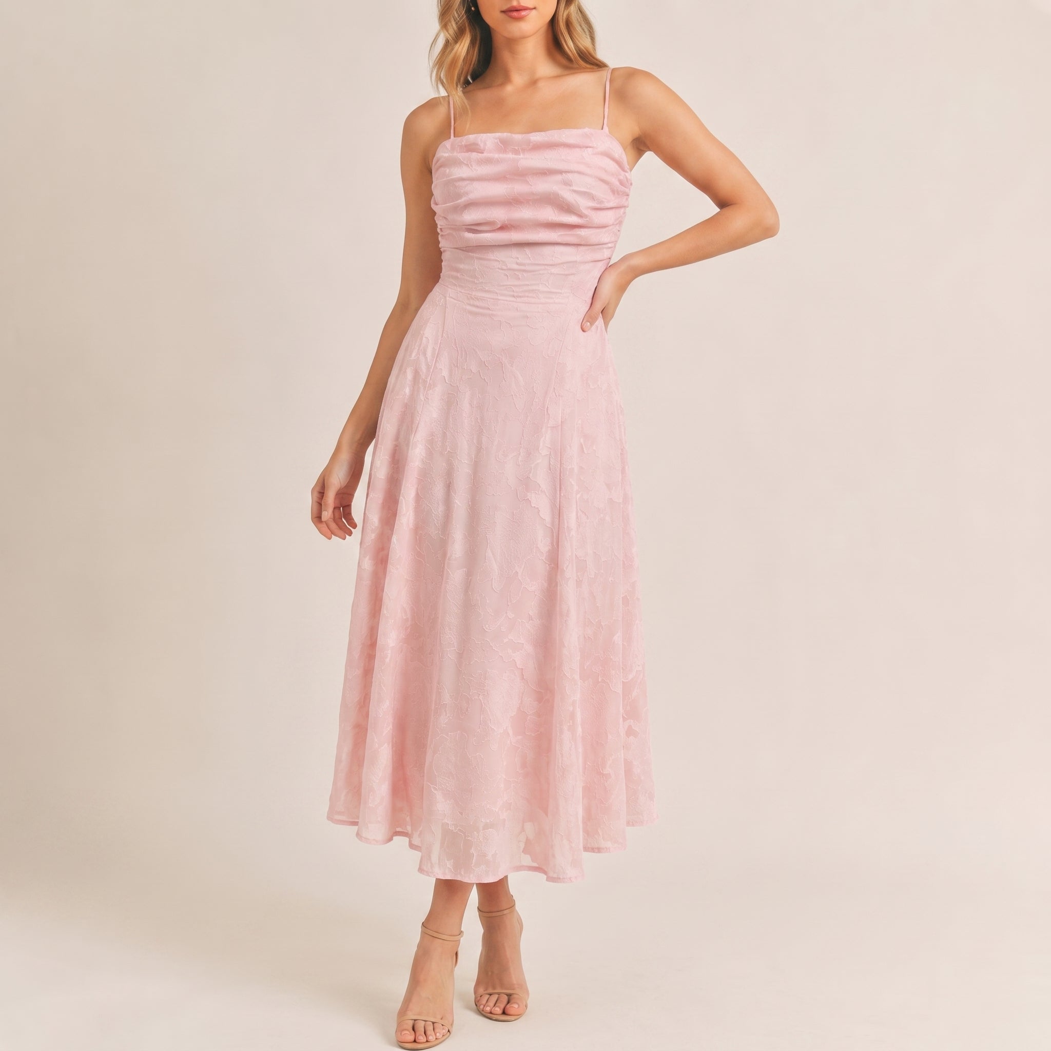 Georgia – Women's Floral Ruched Bodice Evening Maxi Dress