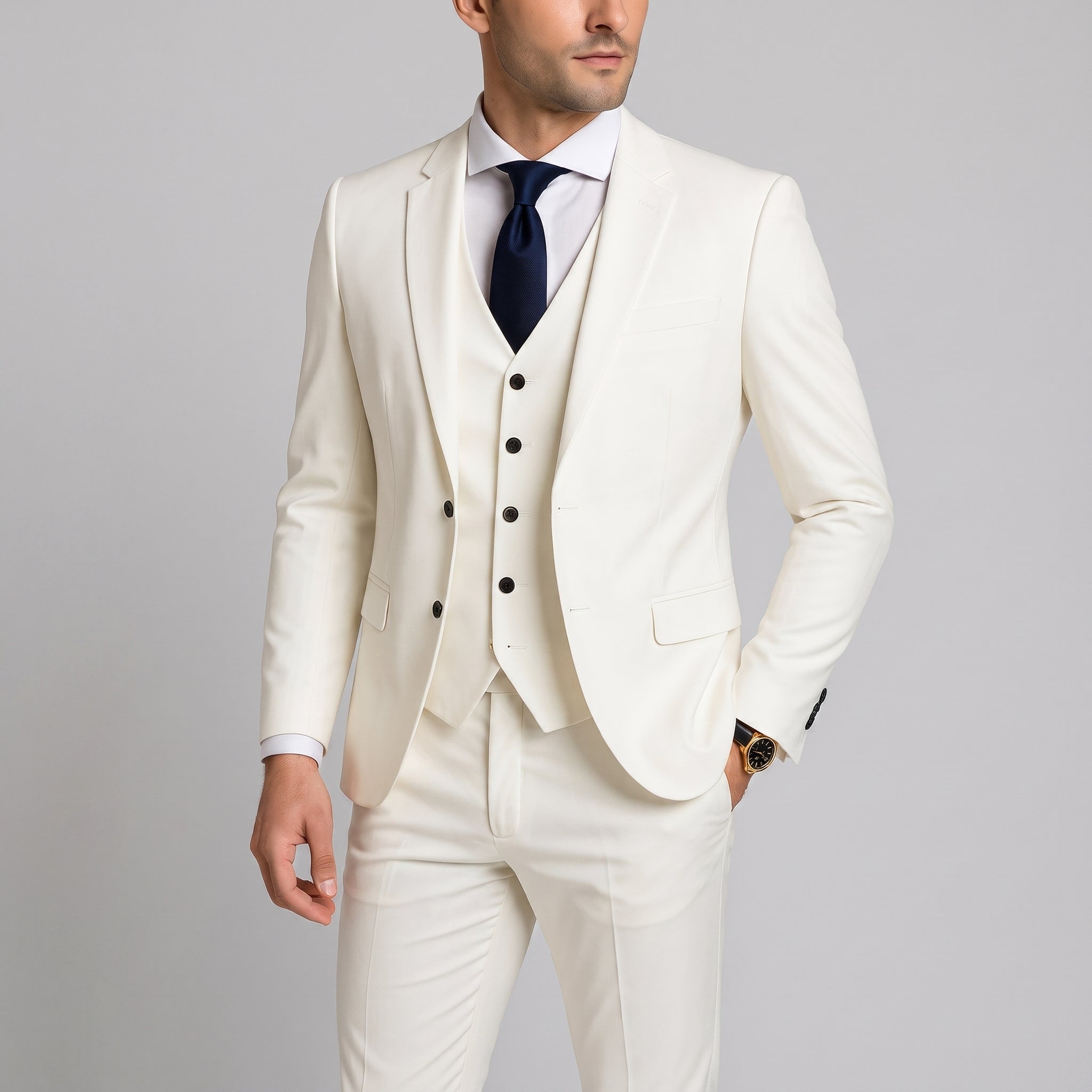 George - Men's Slim Fit Notch Lapel Three-Piece Wedding Guest Suit
