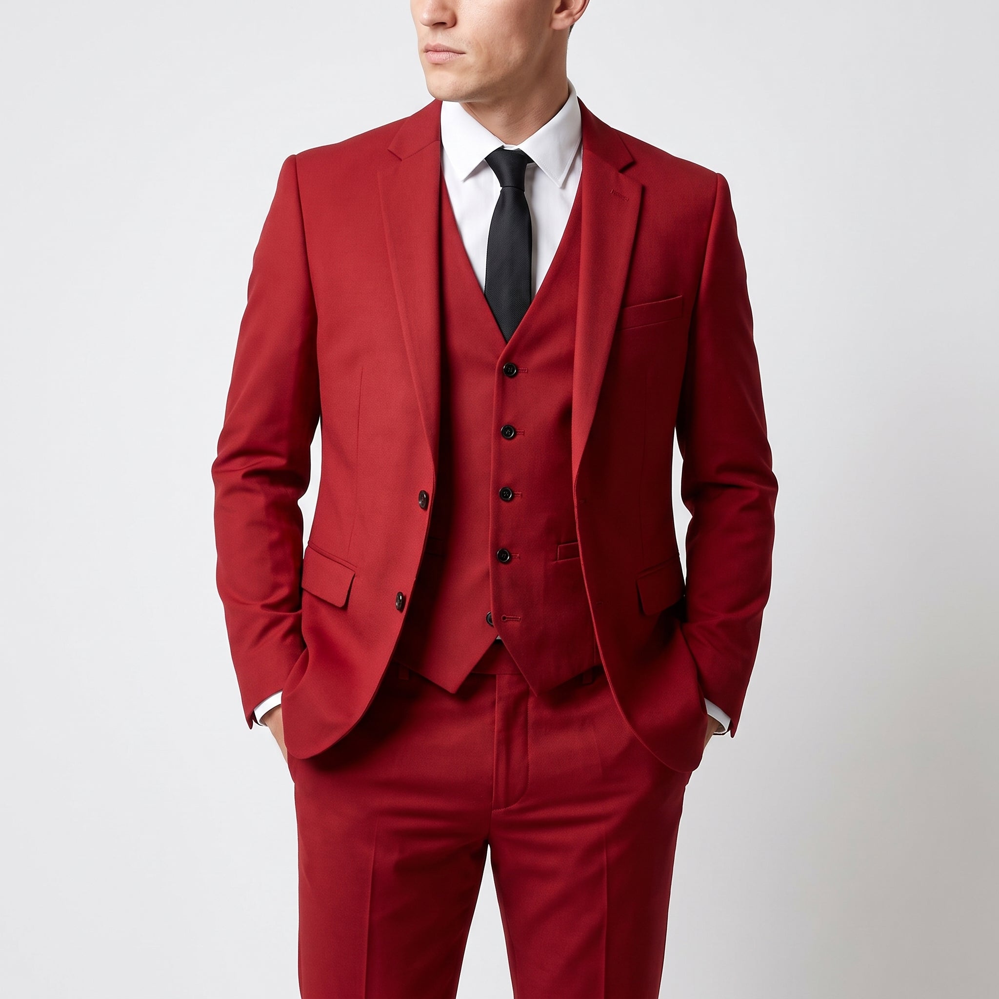 George - Men's Slim Fit Notch Lapel Three-Piece Wedding Guest Suit