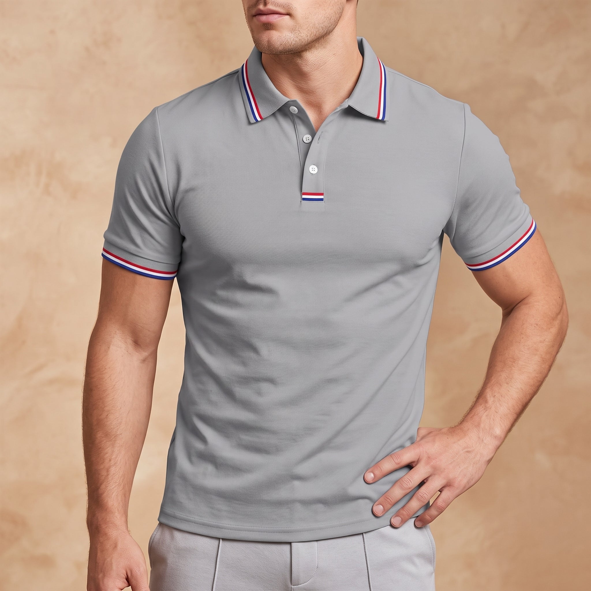Arthur - Men's Summer Contrast Tipped Collar Polo Shirt