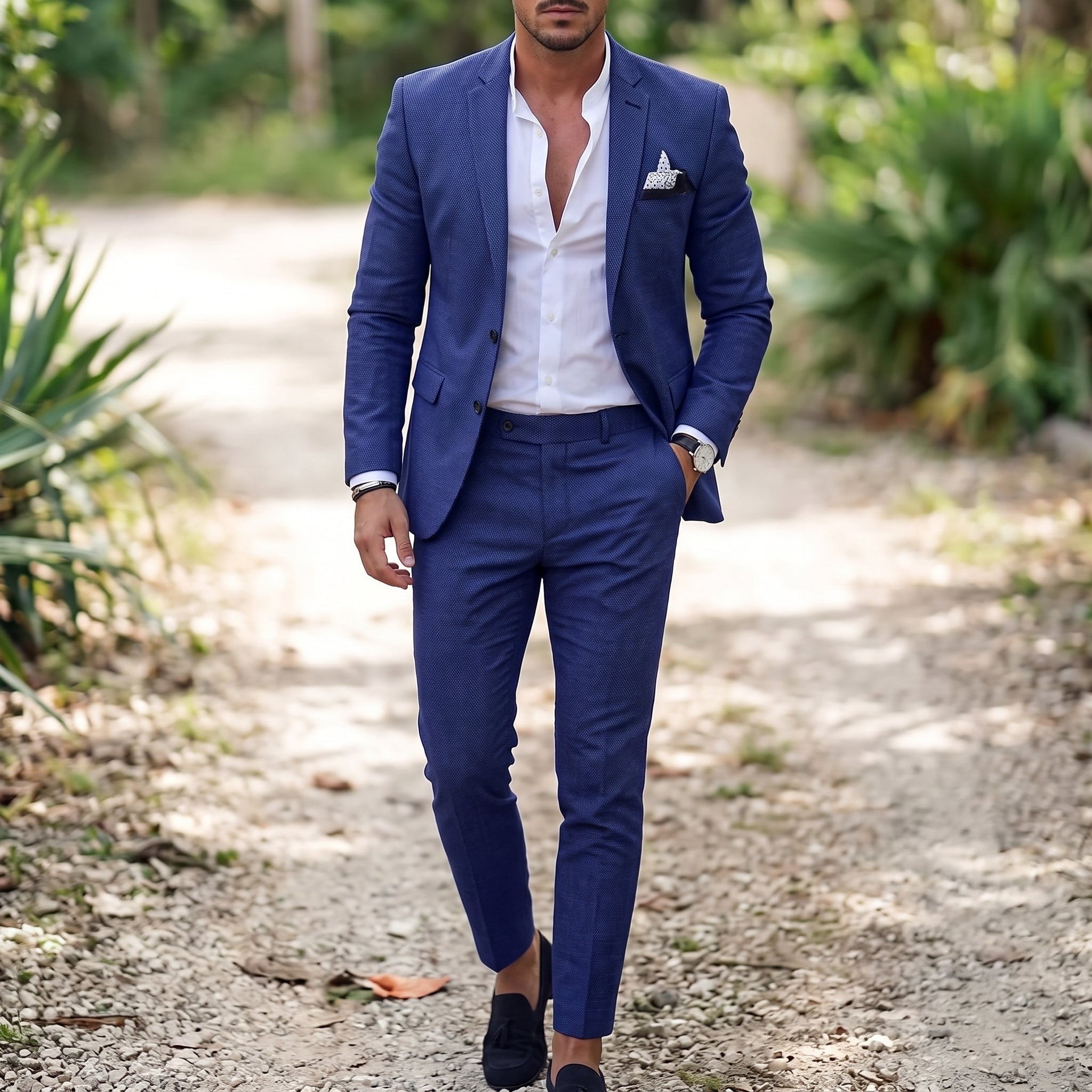 Reinhard - Men's Slim Fit Notch Lapel Two-Piece Wedding Guest Suit
