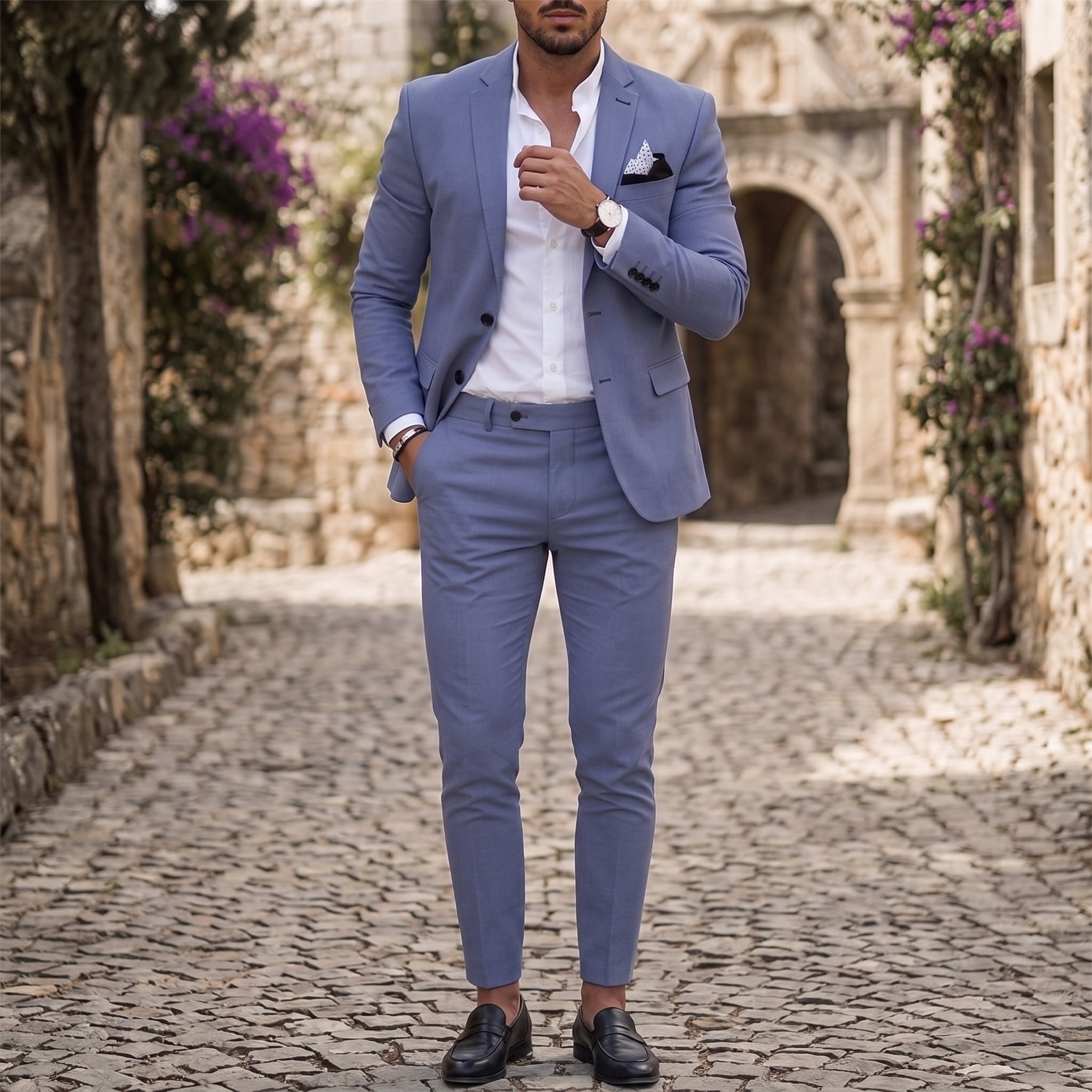 Reinhard - Men's Slim Fit Notch Lapel Two-Piece Wedding Guest Suit