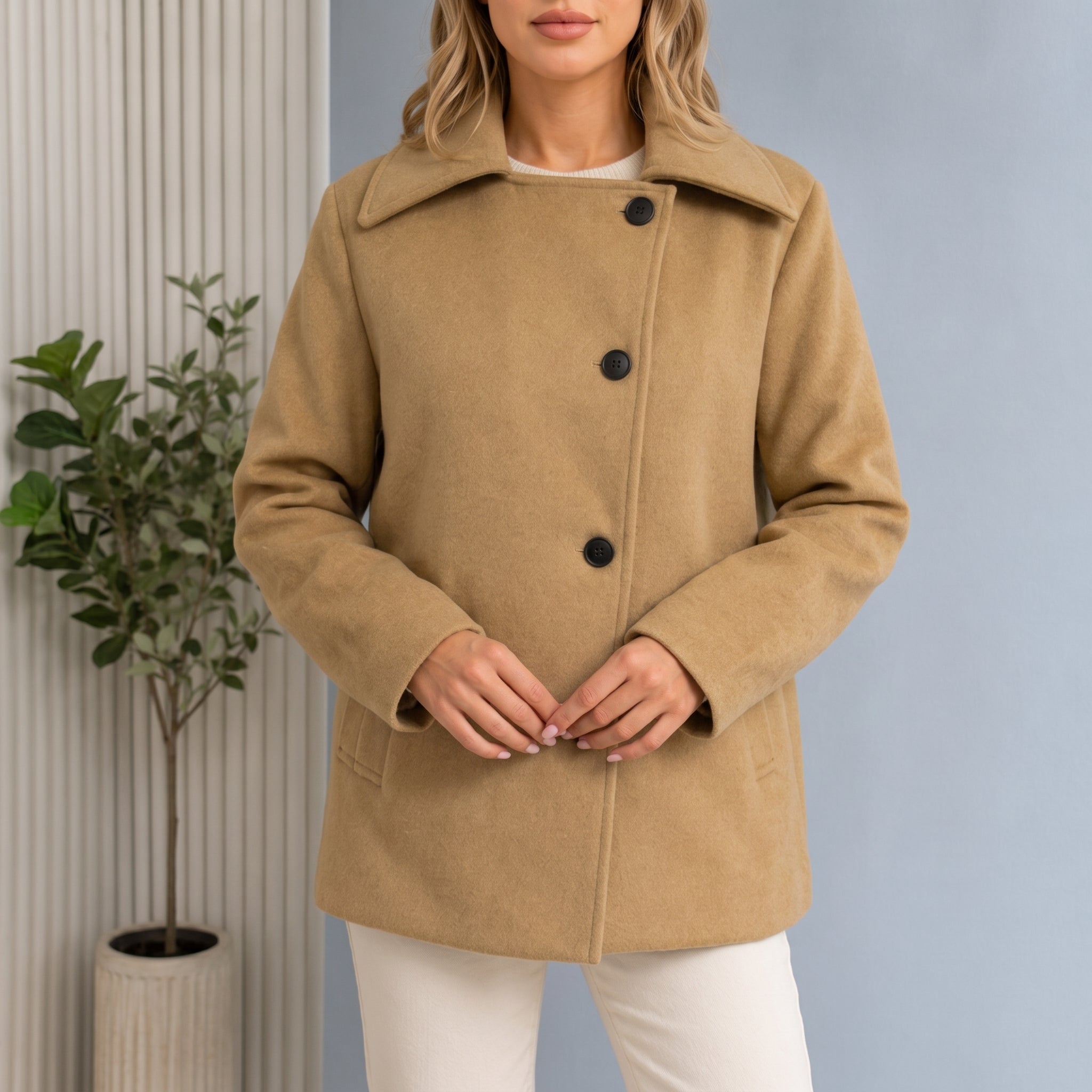 Sophie - Women's Oversized Longline Coat with Dropped Shoulder