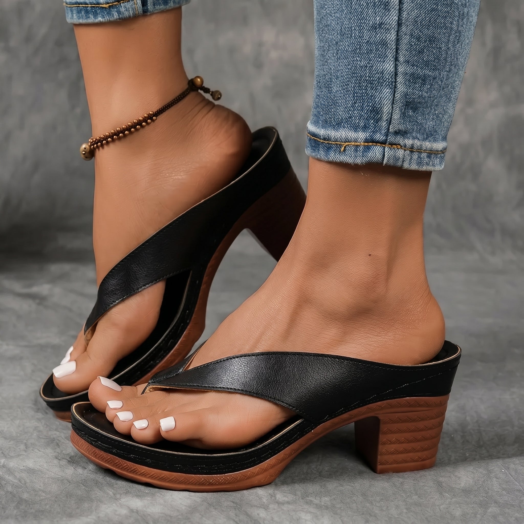 Tara - Women's Block Heel Slip-On Sandals