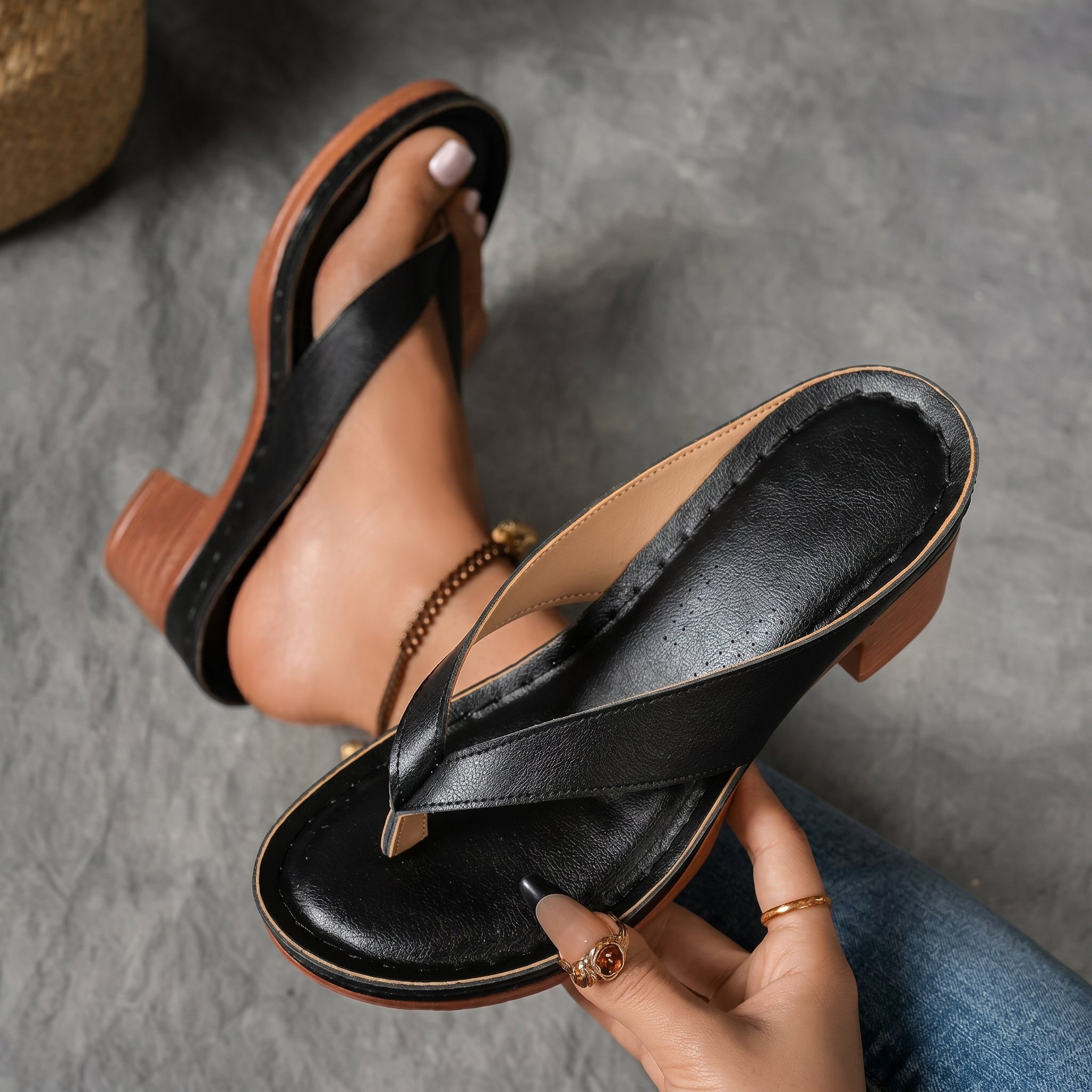 Tara - Women's Block Heel Slip-On Sandals