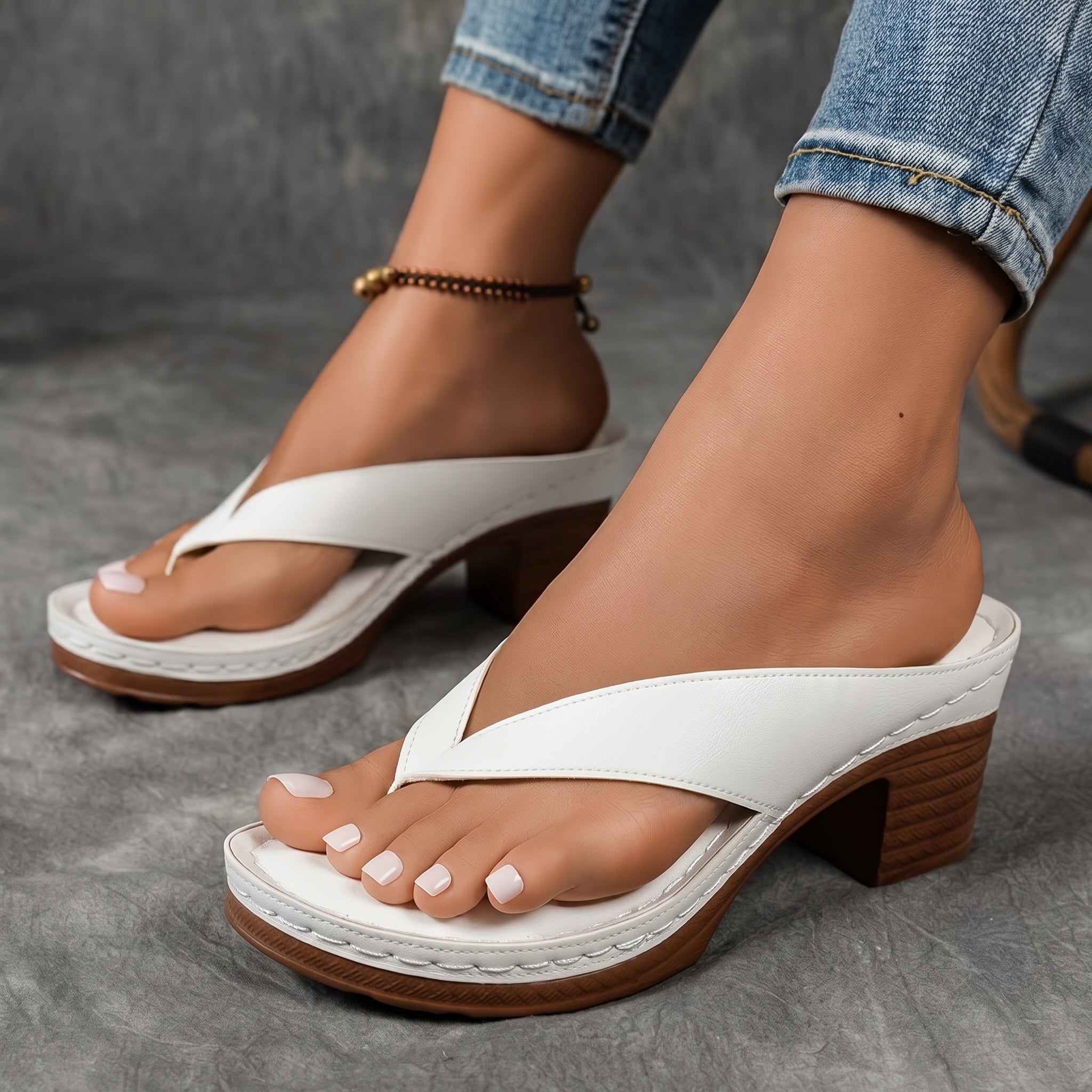 Tara - Women's Block Heel Slip-On Sandals