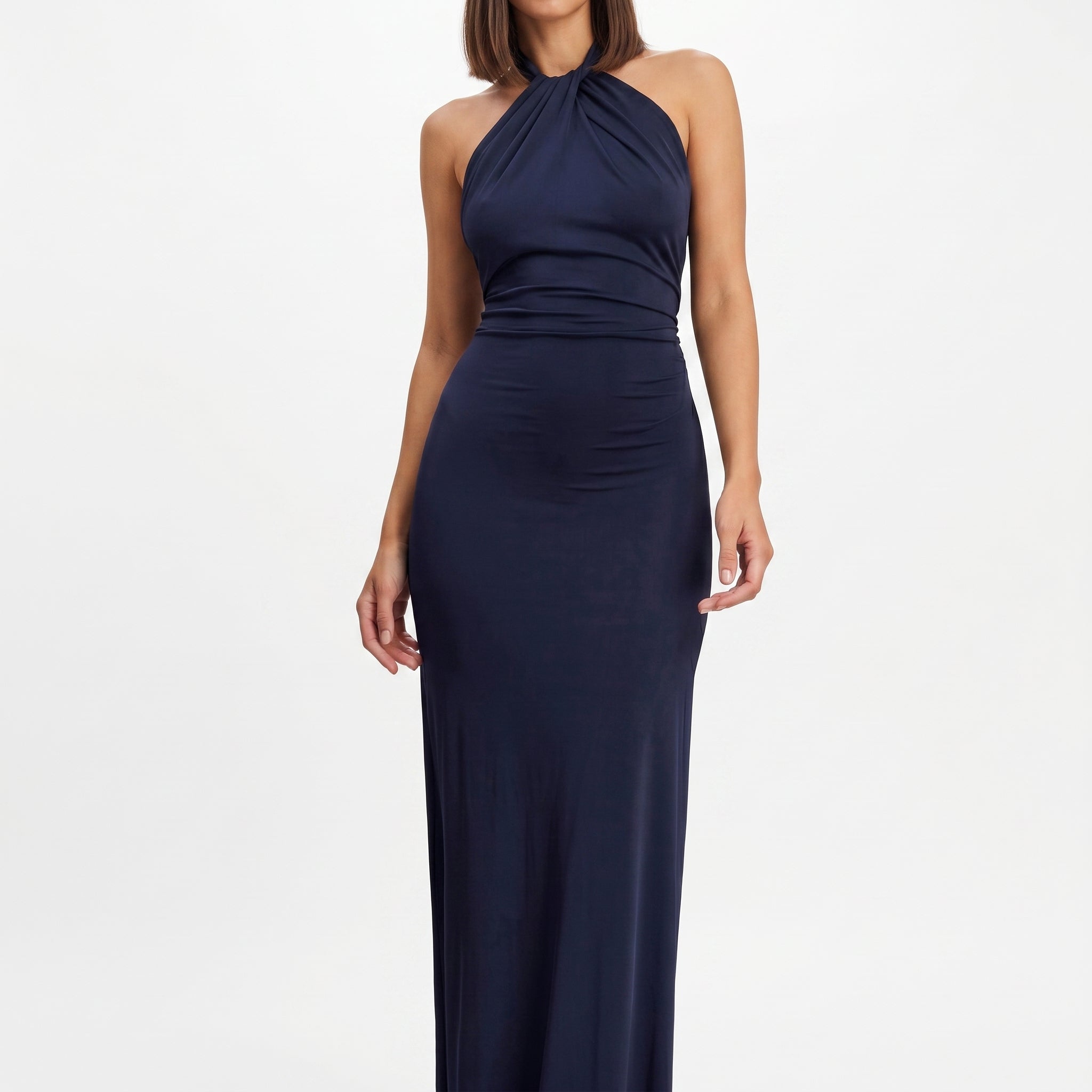 Isabella - Women's Wedding Guest Halter Twist Maxi Dress