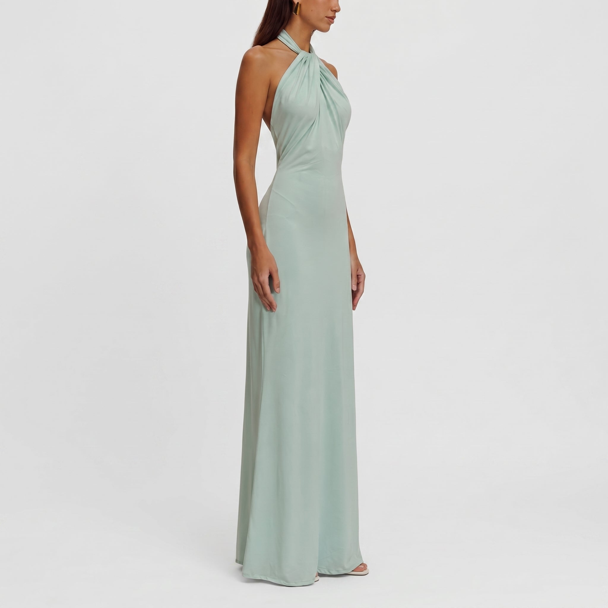 Isabella - Women's Wedding Guest Halter Twist Maxi Dress