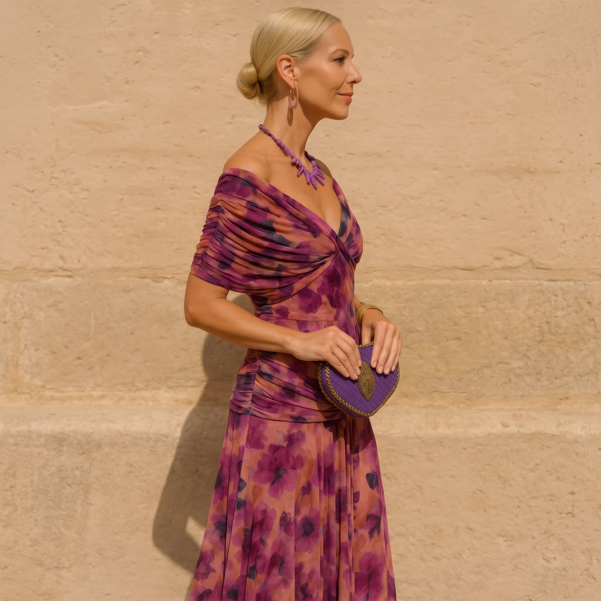 Margot - Women's Evening Vintage Floral Midi Dress