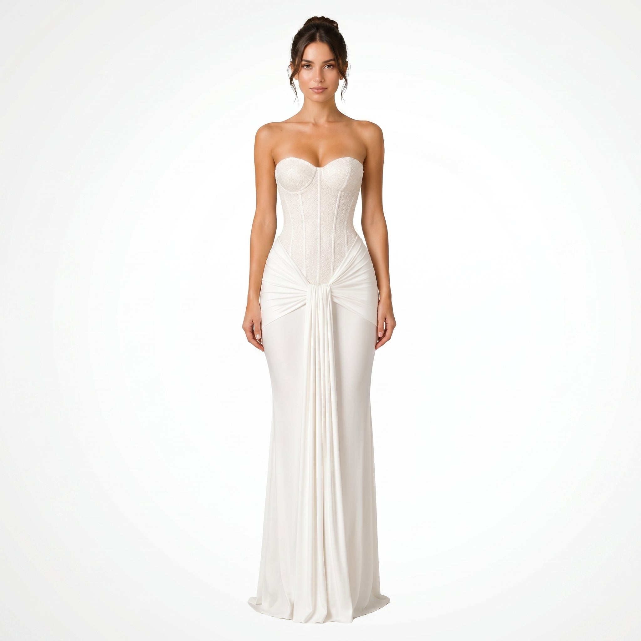 Rosa - Women's Evening Lace Corset Maxi Dress