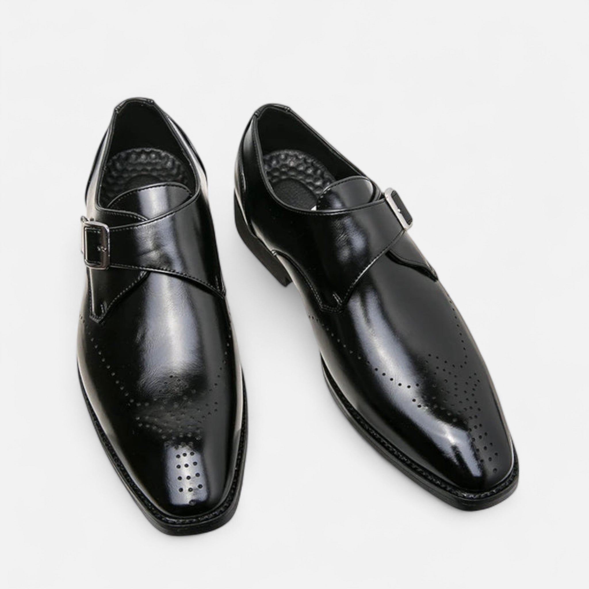 James - Men's Formal Monk Strap Brogue Wedding Dress Shoes