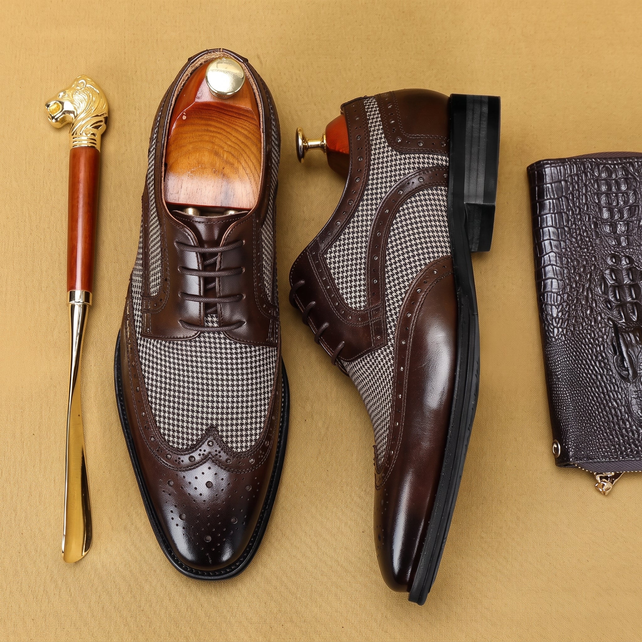 Benjamin - Casual Men's Wingtip Brogue Derby Shoes