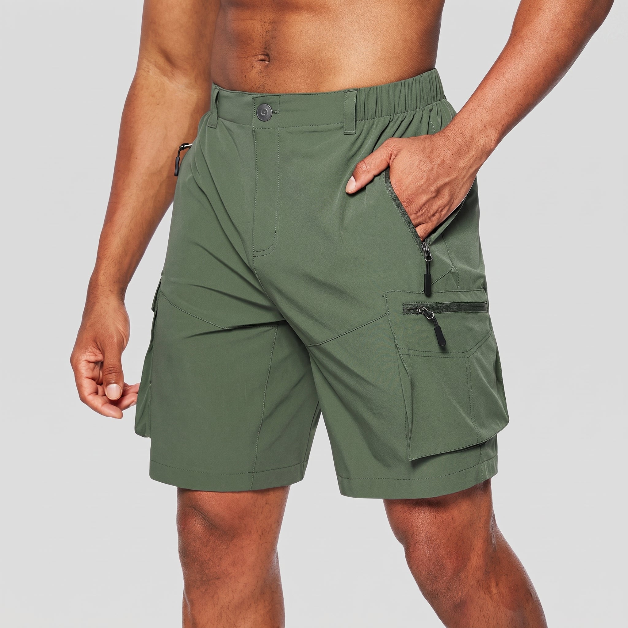 Charlie - Men's Summer Elastic Waist Cargo Shorts