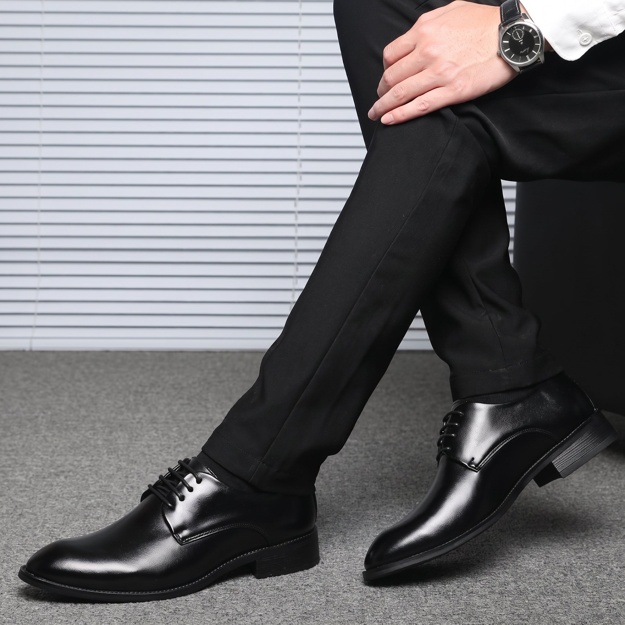 Benjamin - Men's Lace-Up Plain Derby Wedding Shoes