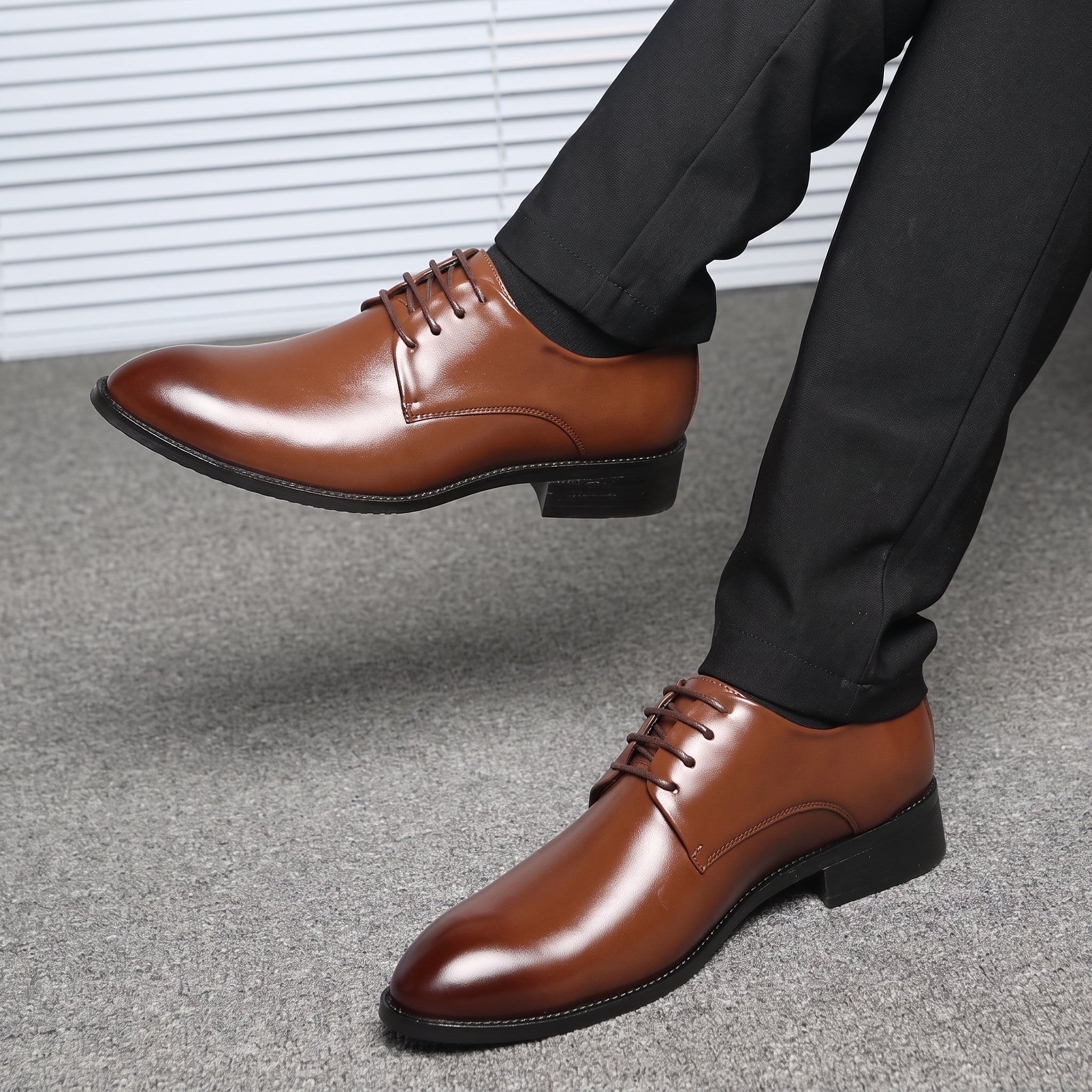 Benjamin - Men's Lace-Up Plain Derby Wedding Shoes