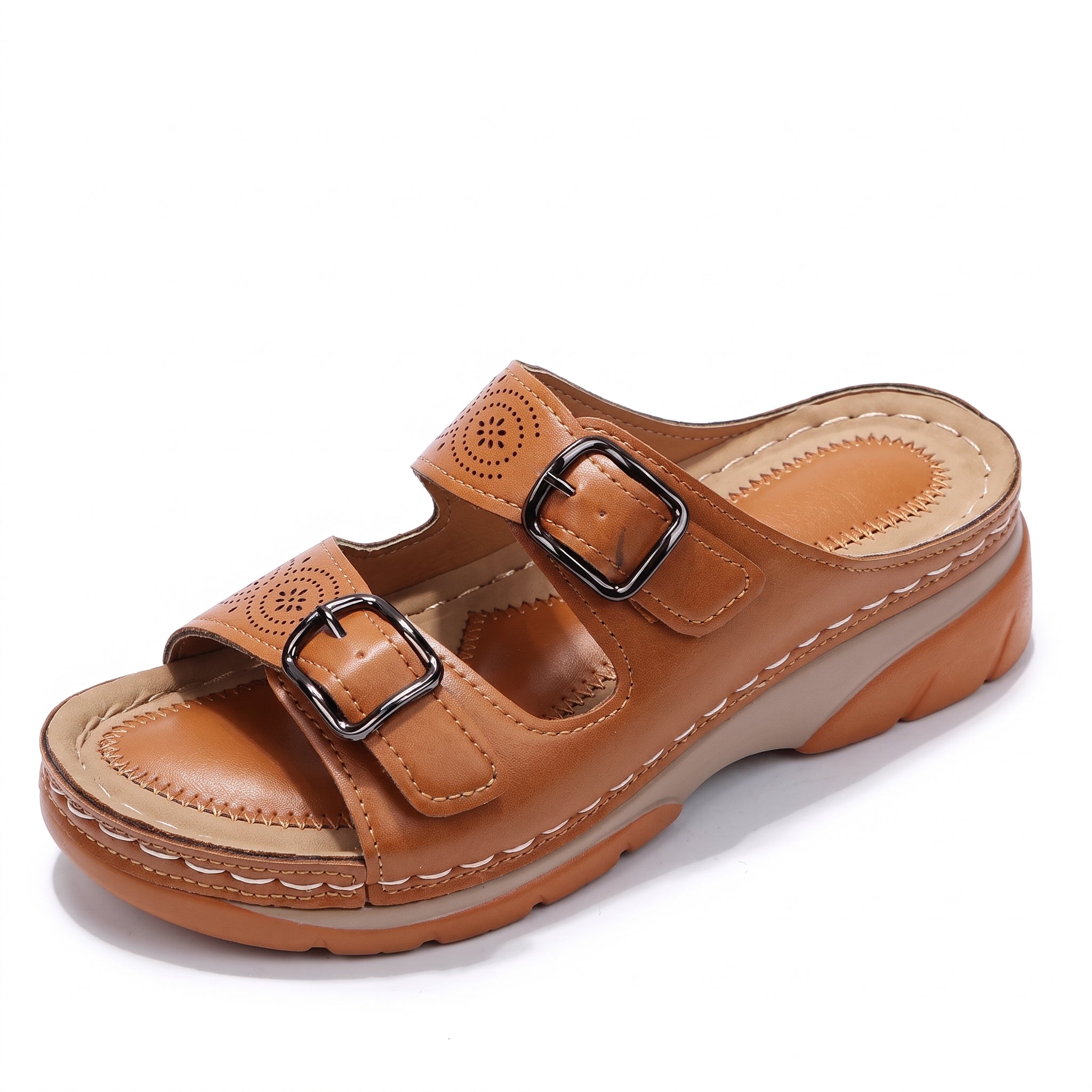 Alice - Women's Orthopaedic Double Buckle Strap Wedge Sandals