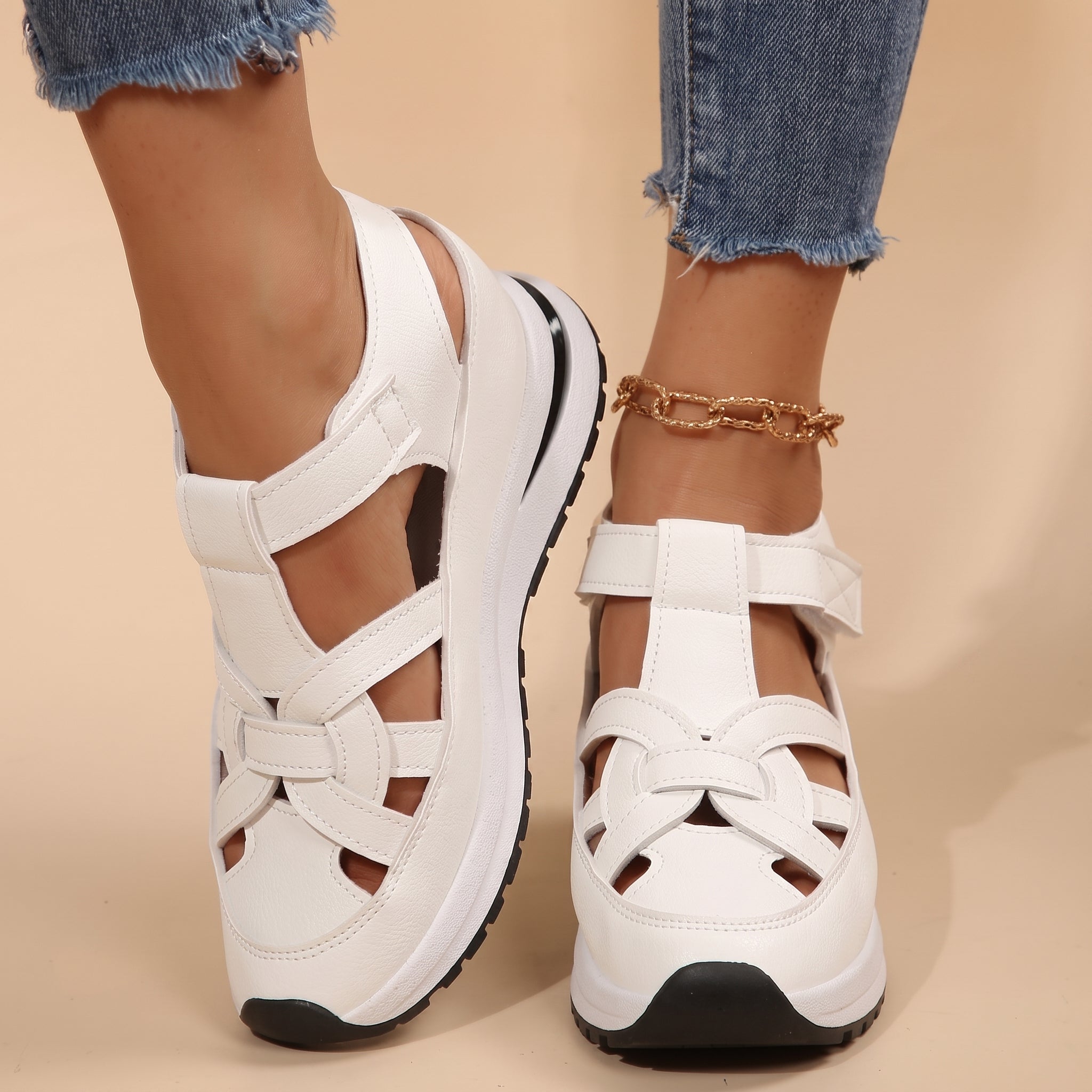 Carolina - Women's Orthopaedic Cut-Out Strap Platform Sandals