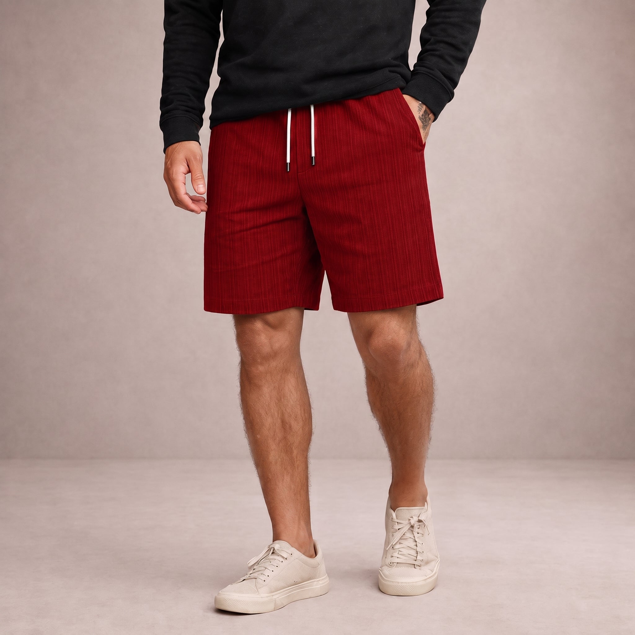 Nathan - Men's Summer Striped Drawstring Shorts