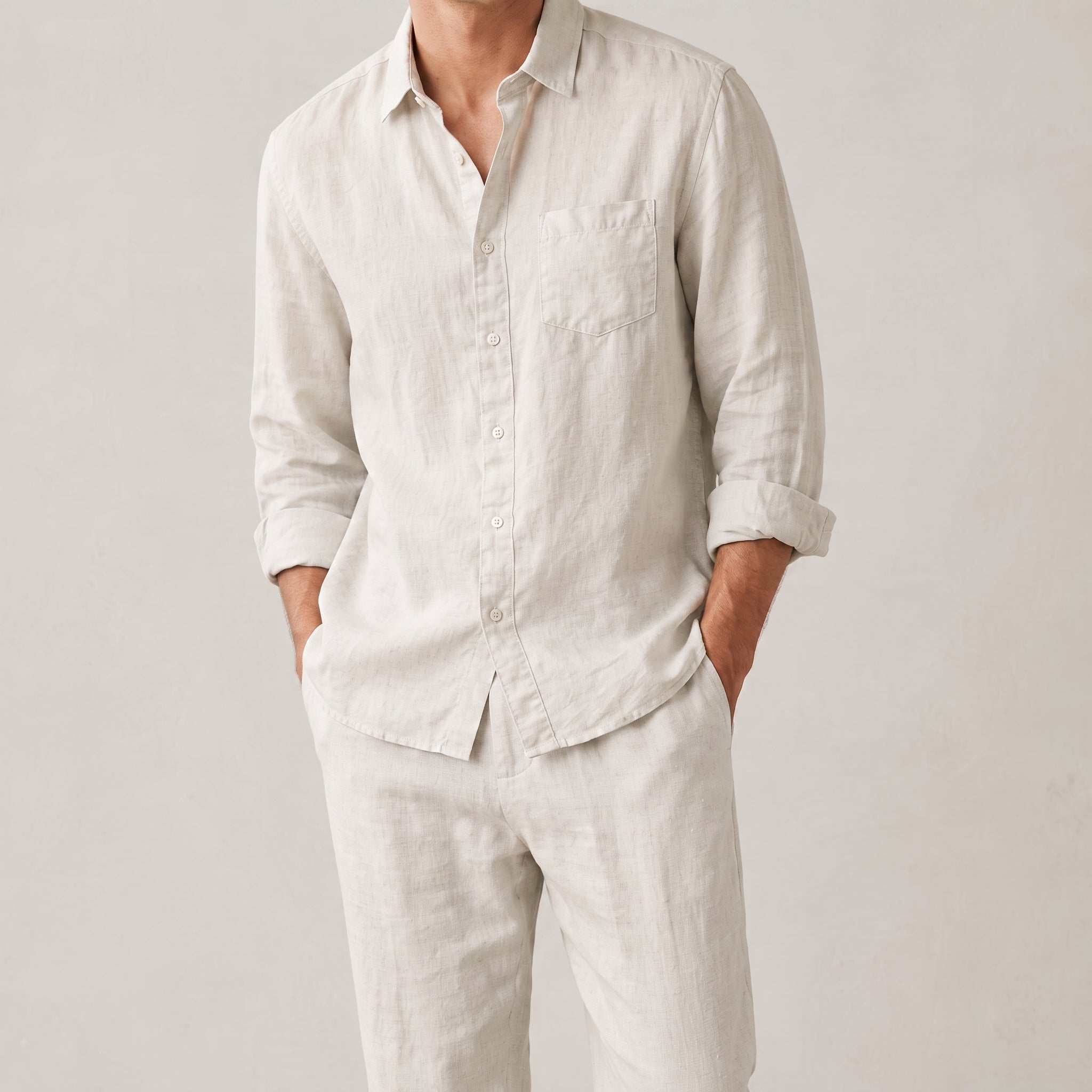 Arthur - Men's Summer Point Collar Long Sleeve Shirt