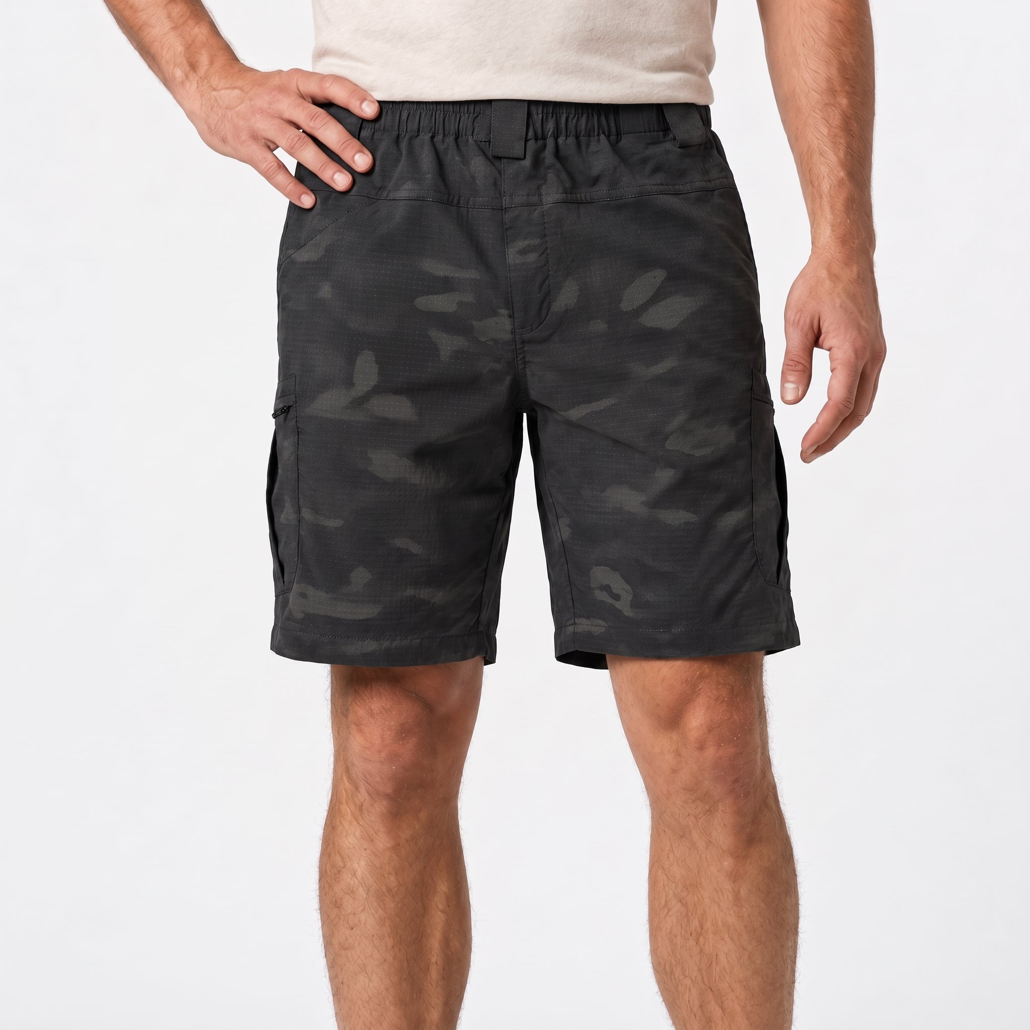 Nathan - Men's Summer Cargo Elastic Waist Shorts