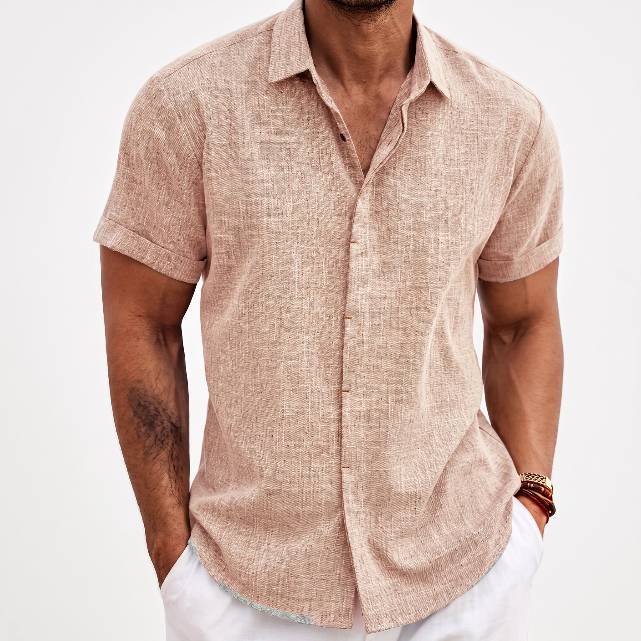 Robert - Men's Summer Concealed Placket Short Sleeve Casual Shirt