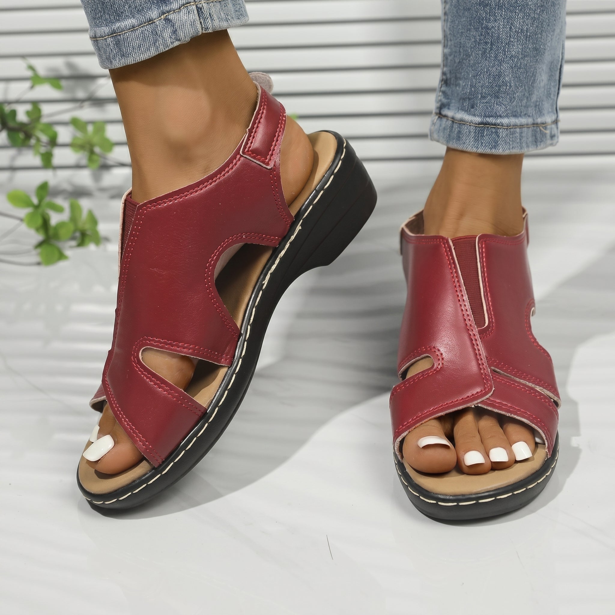 Louise - Women's Orthopaedic Cut-Out Wedge Sandals