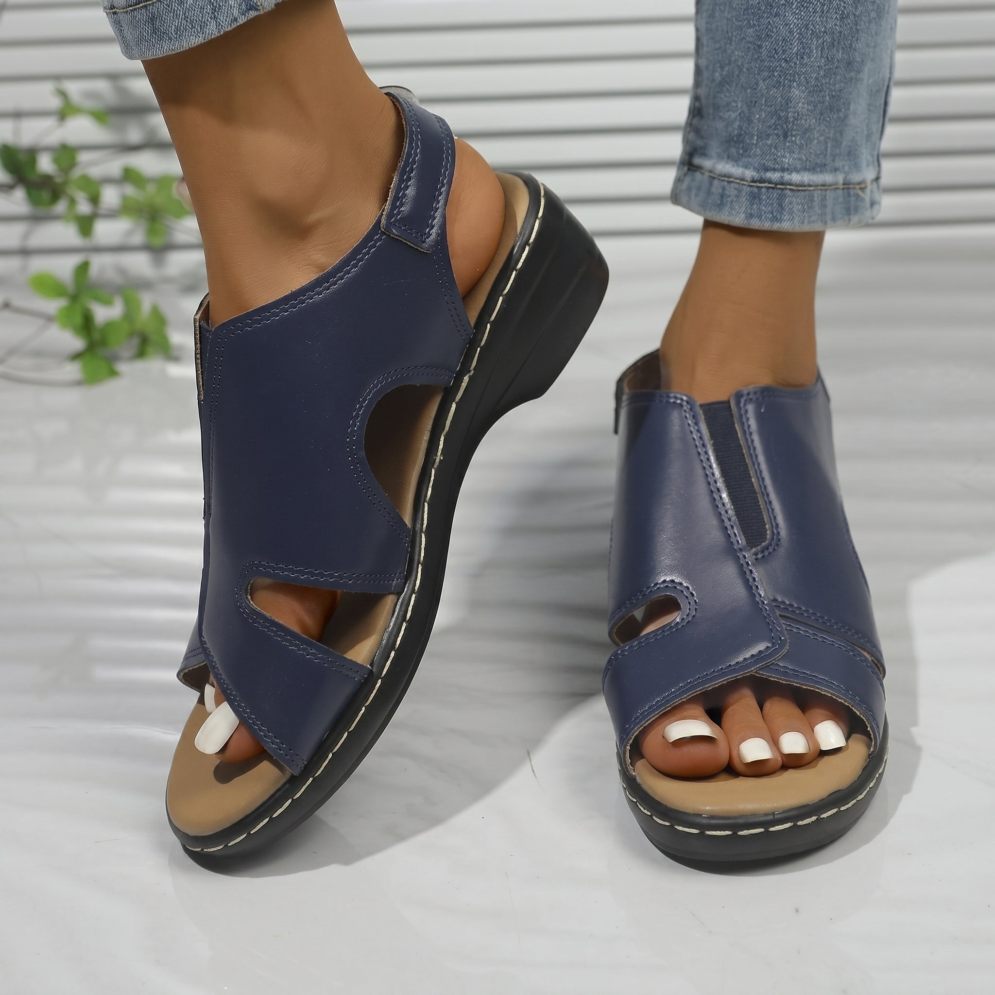 Louise - Women's Orthopaedic Cut-Out Wedge Sandals