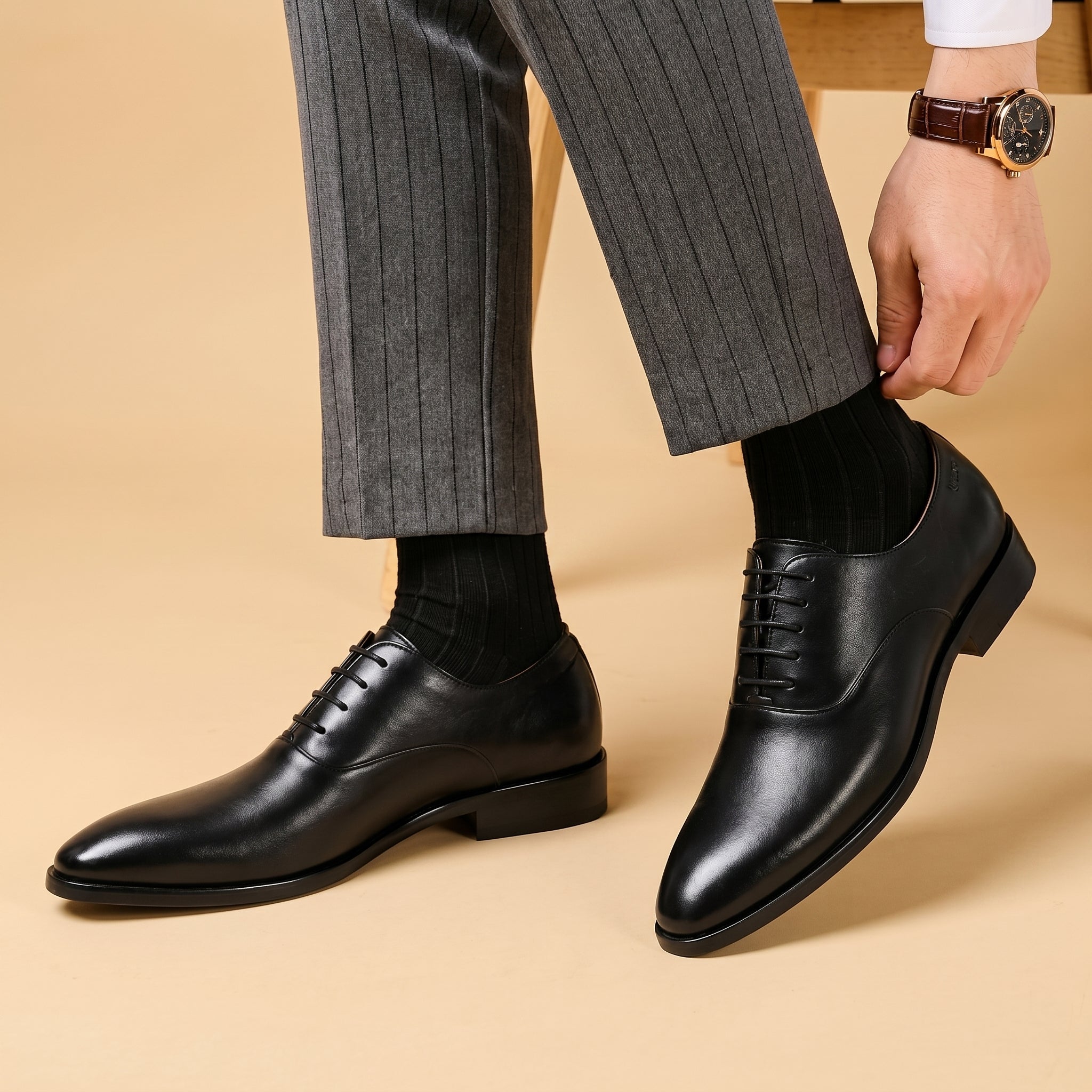 James - Men's Formal Lace-Up Pointed Toe Wedding Shoes