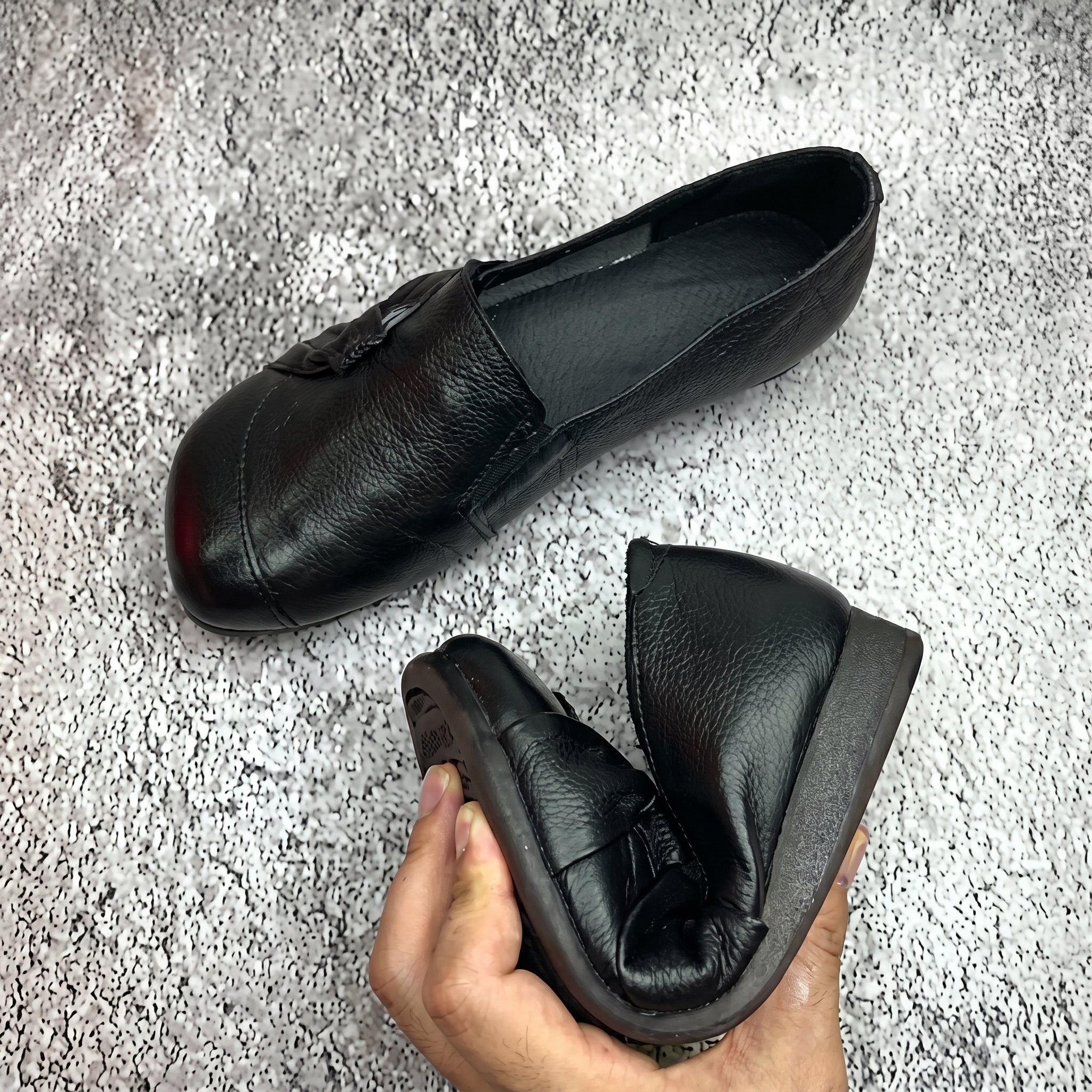Louise - Women's Round Toe Loafers with Knot Detail
