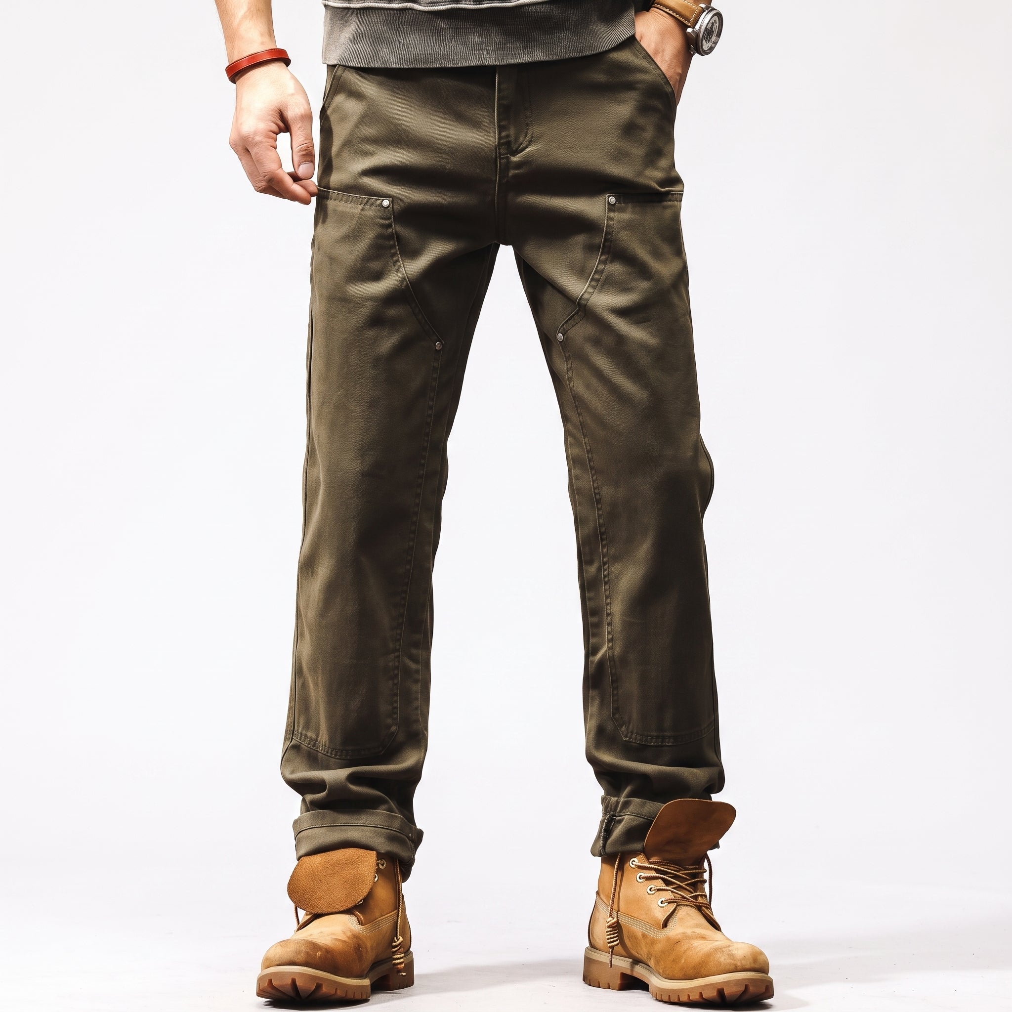 George - Men's Straight Leg Cargo Pants with Rivet Detail