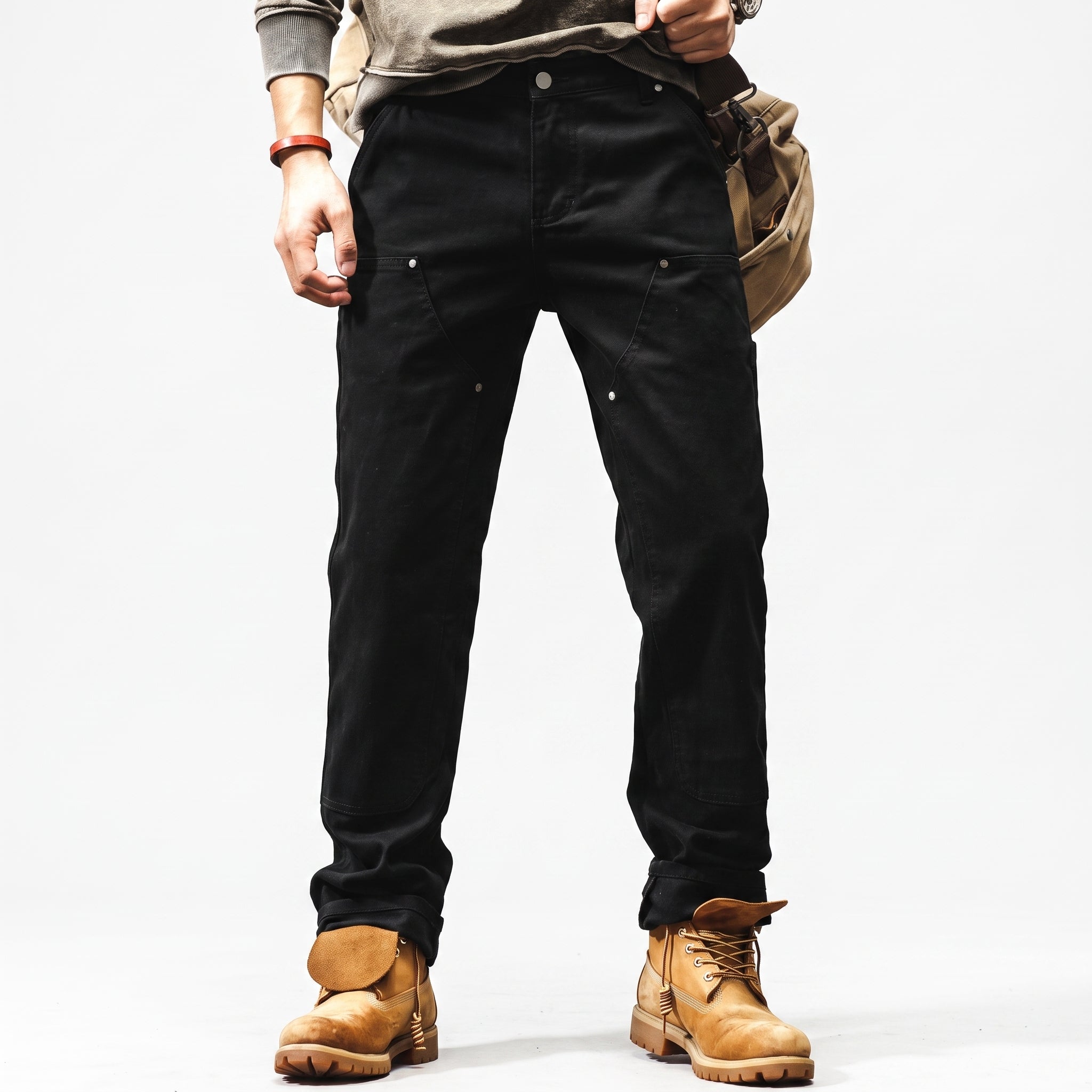 George - Men's Straight Leg Cargo Pants with Rivet Detail