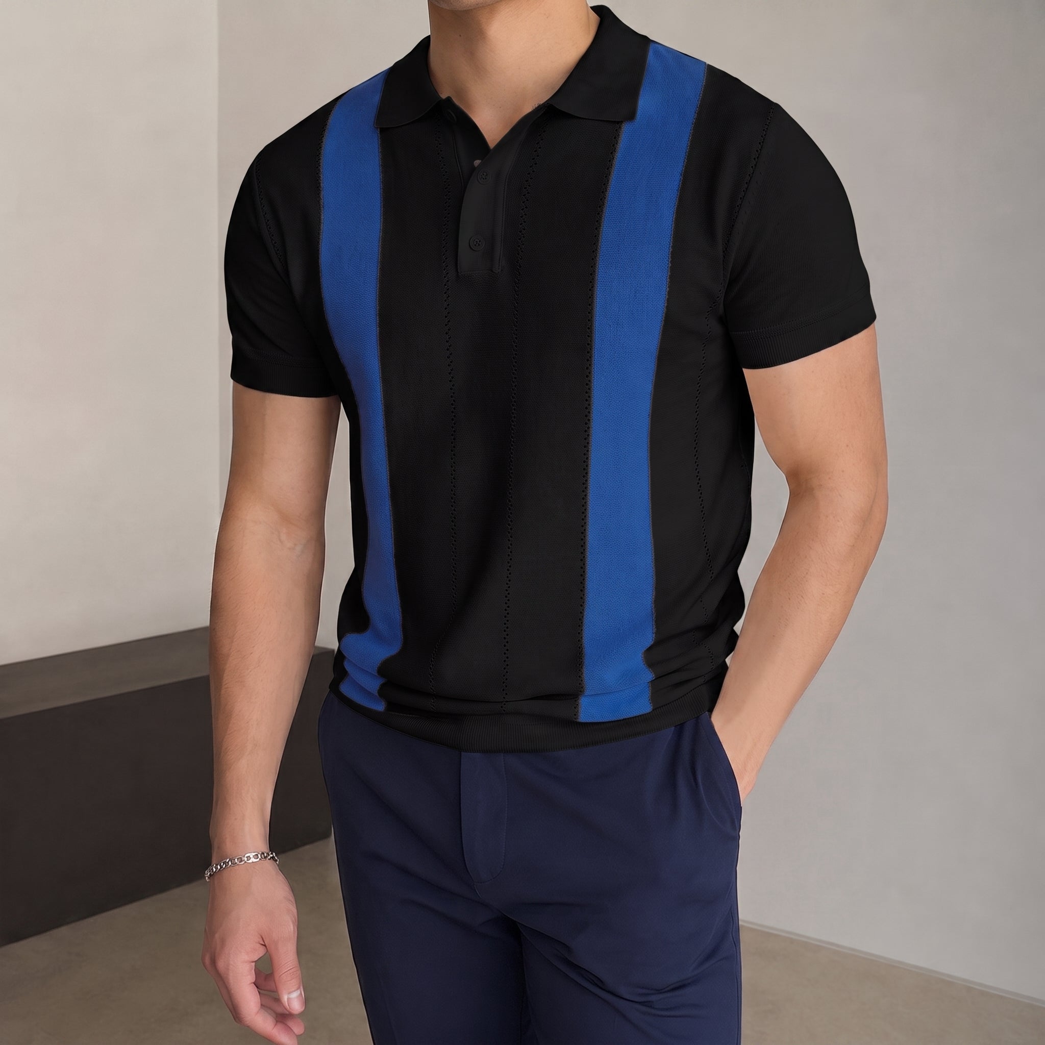 James - Men's Summer Slim Fit Short Sleeve Polo Shirt