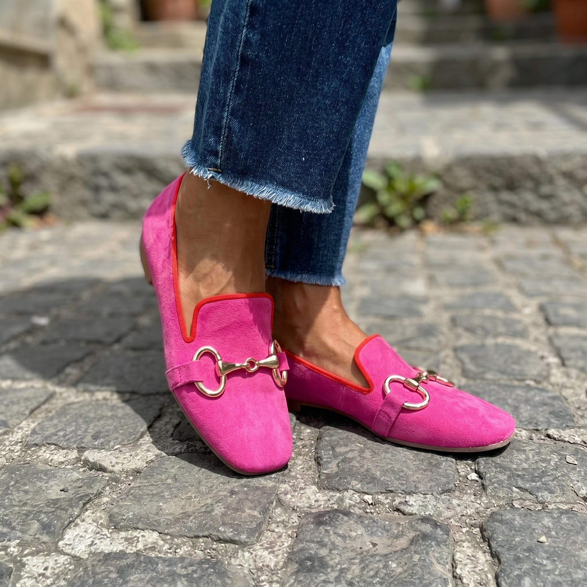 Ada - Women's Flat Slip - On Round Toe Loafers - Loafers - Pink - Taylor & Bennett