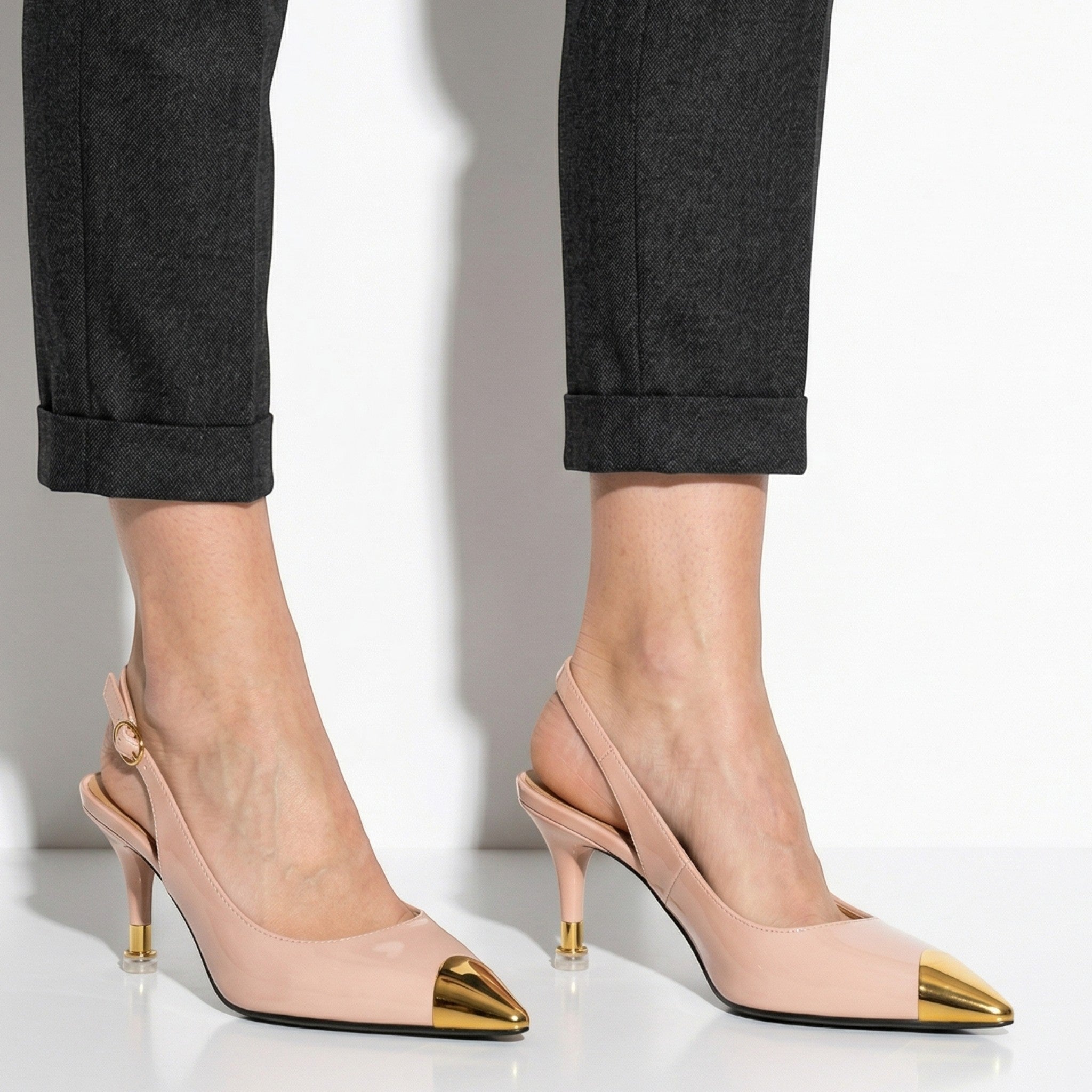 Adele - Women's Slingback Kitten Heels - Sandals & Slides - Pink - Taylor & Bennett