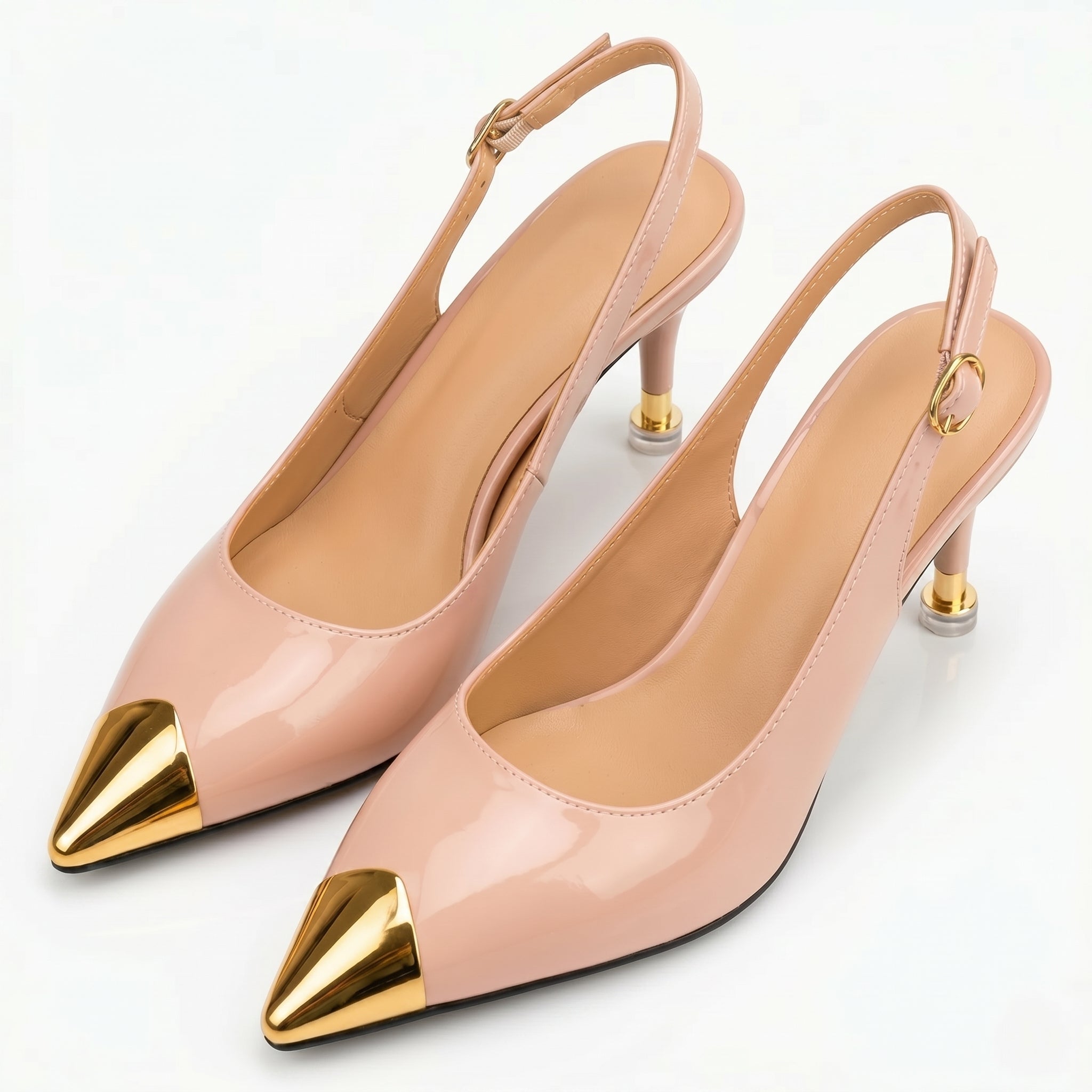 Adele - Women's Slingback Kitten Heels - Sandals & Slides - Pink - Taylor & Bennett