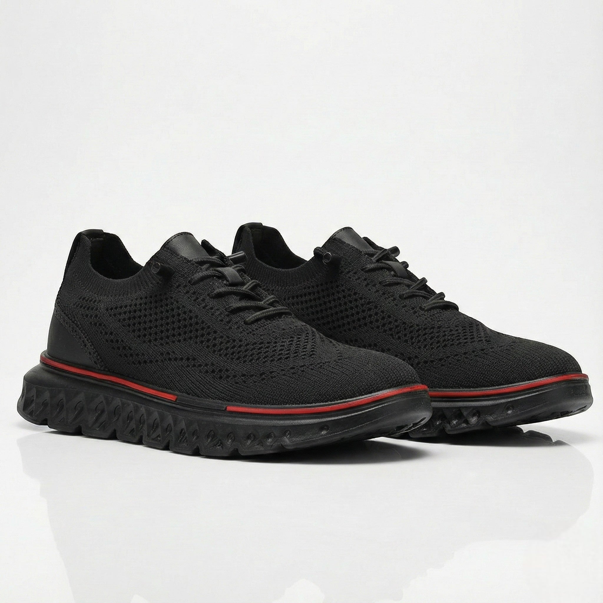 Alexander - Men's Breathable Lightweight Trainers with Cushioned Support - Trainers - Black - Taylor & Bennett