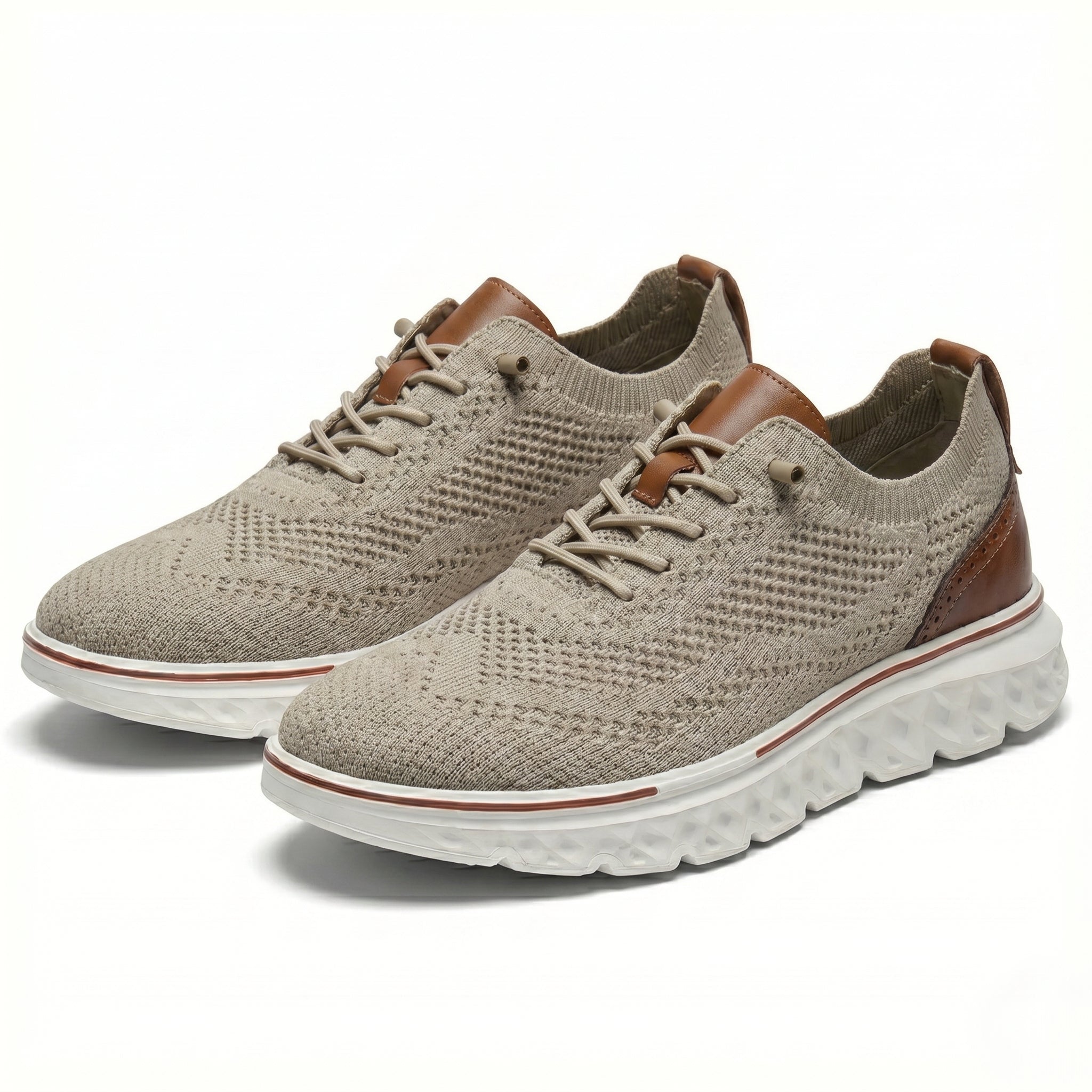 Alexander - Men's Orthopaedic Breathable Trainers - Trainers - Khaki - Taylor & Bennett