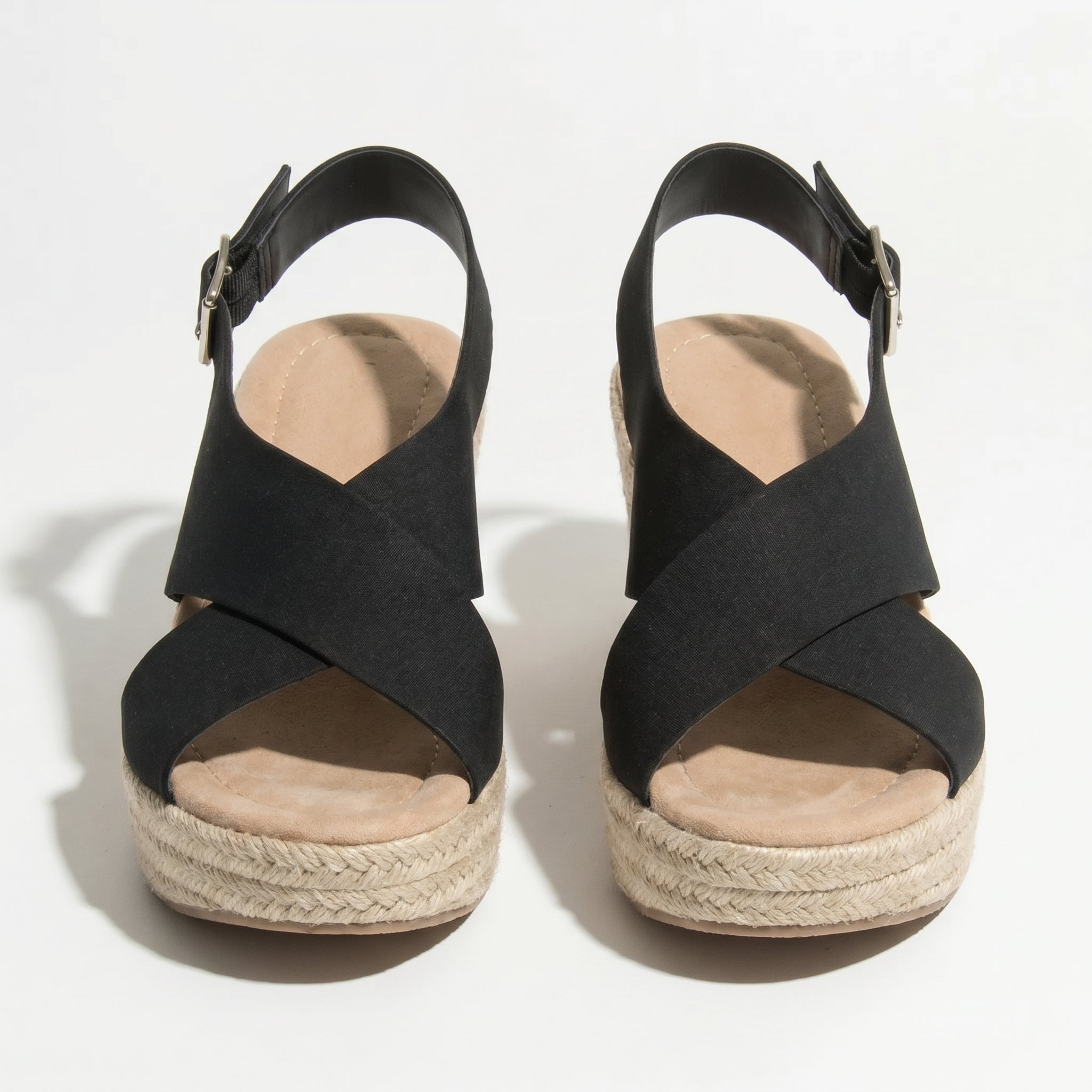 Alice - Women's Lightweight Open - Toe Sandals with Cushioned Sole - Footwear - Black - Taylor & Bennett