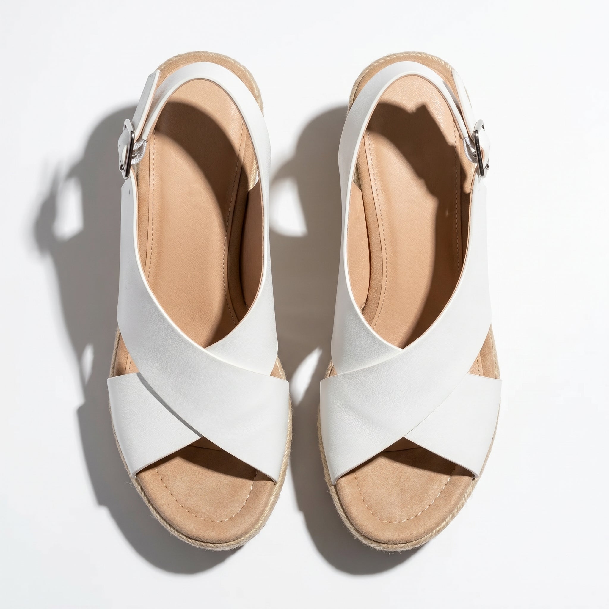 Alice - Women's Lightweight Open - Toe Sandals with Cushioned Sole - Footwear - White - Taylor & Bennett