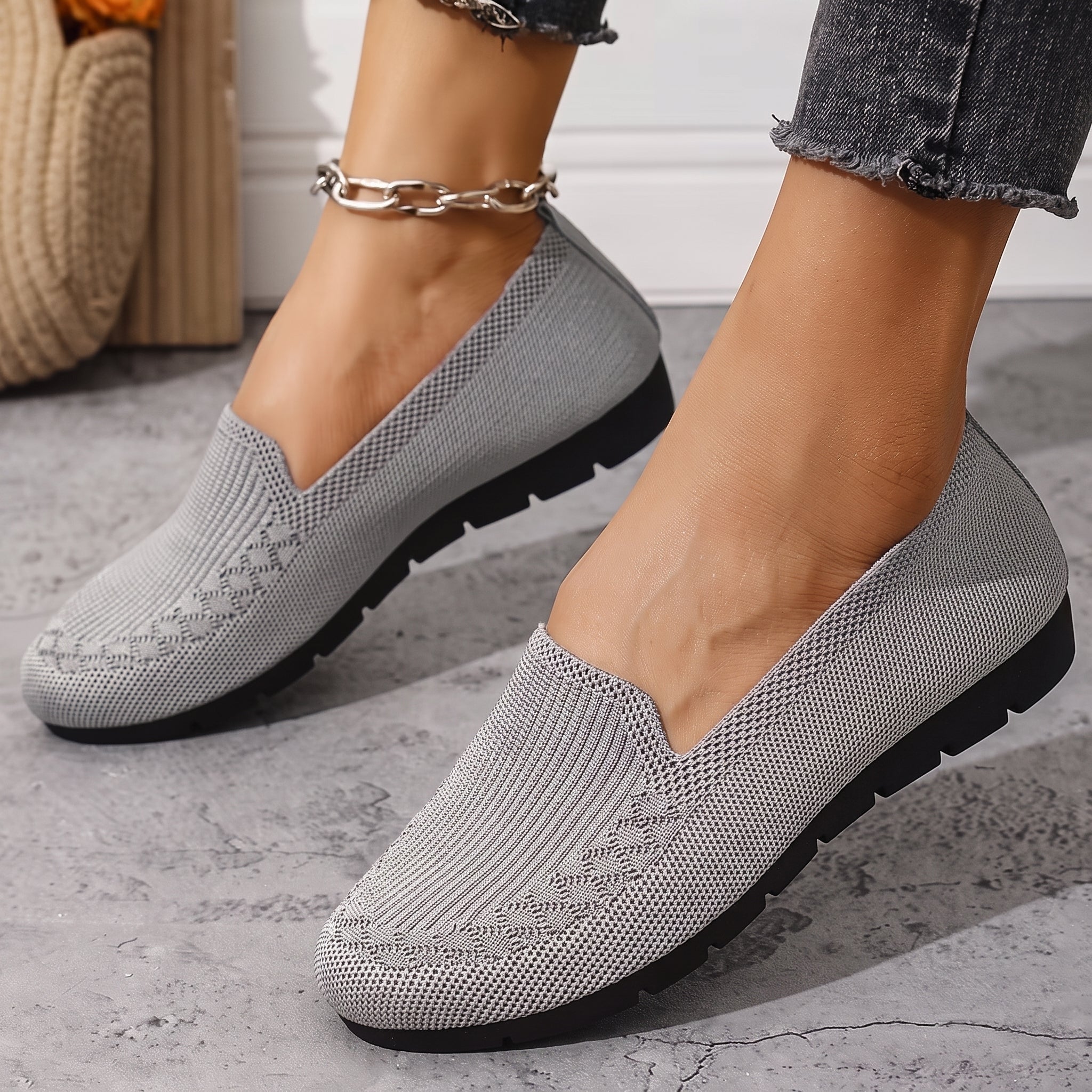 Alice - Women's Orthopaedic Breathable Cushioned Sole Loafers - Loafer - Grey - Taylor & Bennett