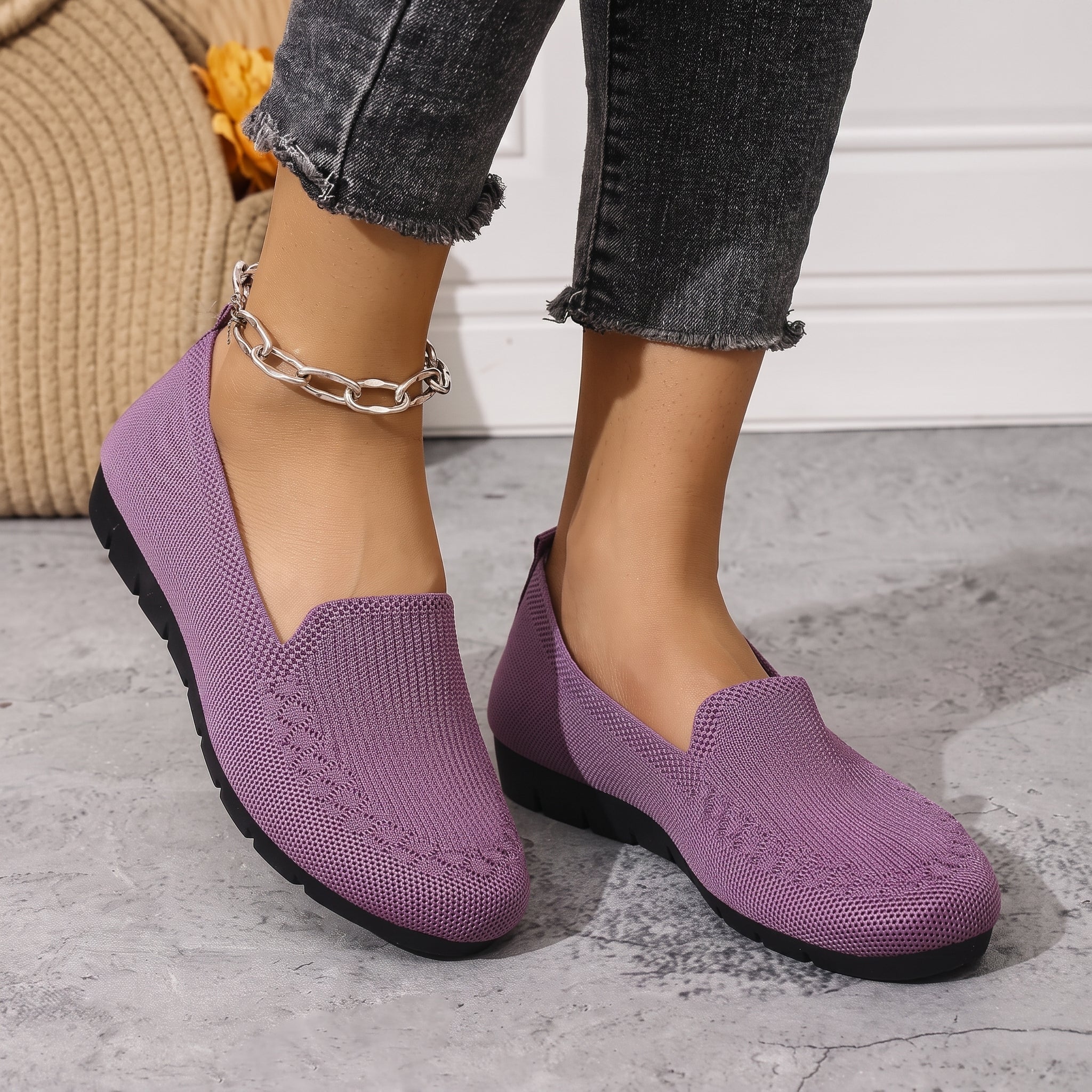 Alice - Women's Orthopaedic Breathable Cushioned Sole Loafers - Loafer - Violet - Taylor & Bennett