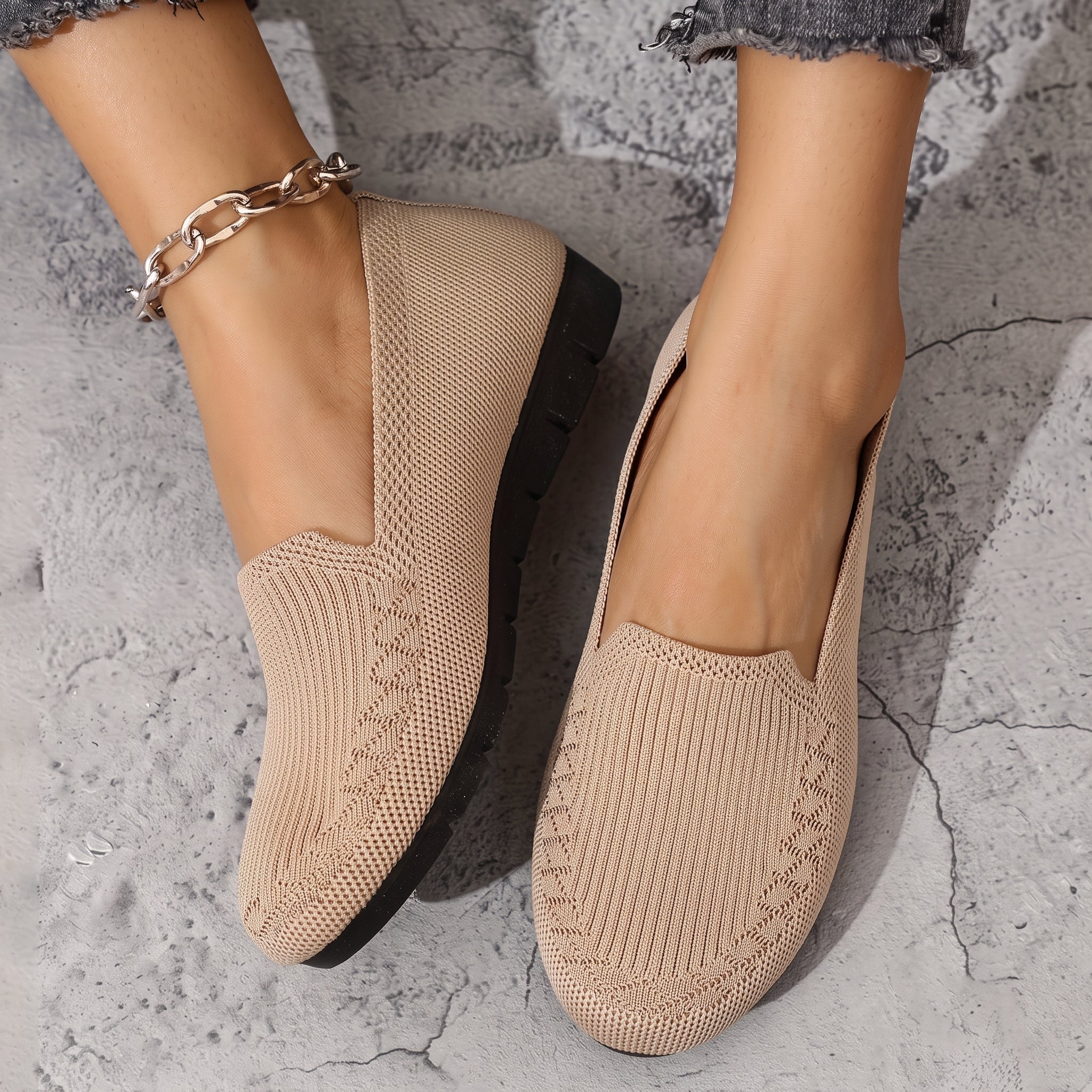 Alice - Women's Orthopaedic Breathable Cushioned Sole Loafers - Loafer - Khaki - Taylor & Bennett
