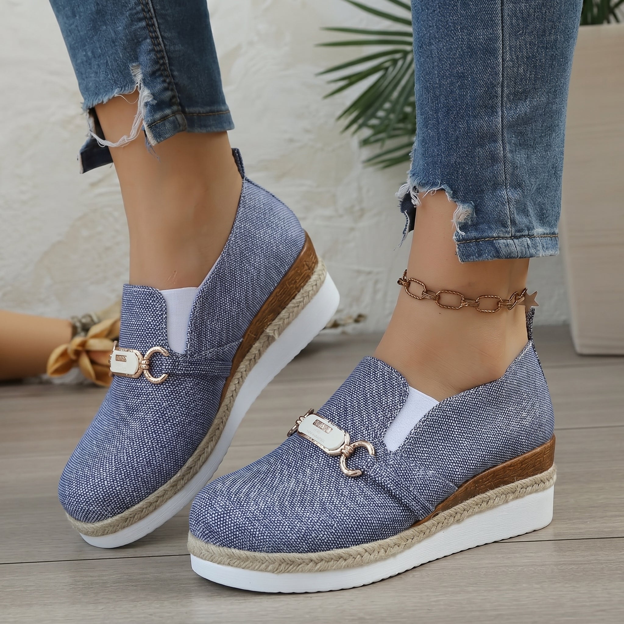 Alice - Women's Orthopaedic Platform Loafers - Loafers - Blue - Taylor & Bennett