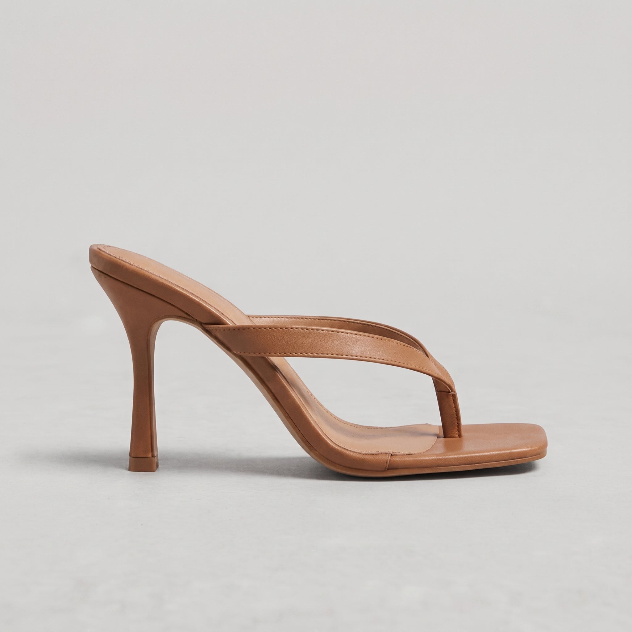 Alice - Women's Stiletto High Heel Thong Sandals - Heels - Brown - Taylor & Bennett